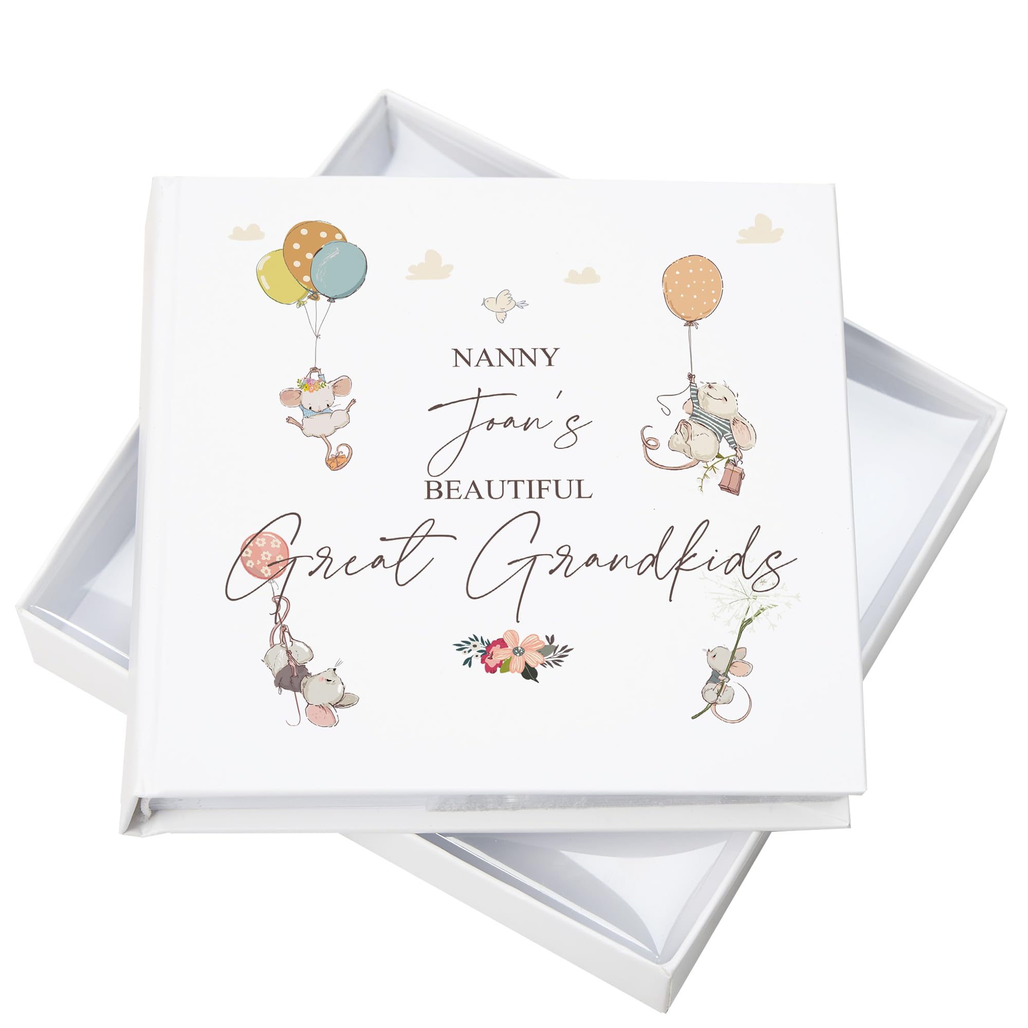 Ukgiftstoreonline White Personalised Nannys Great Grandkids Photo Album