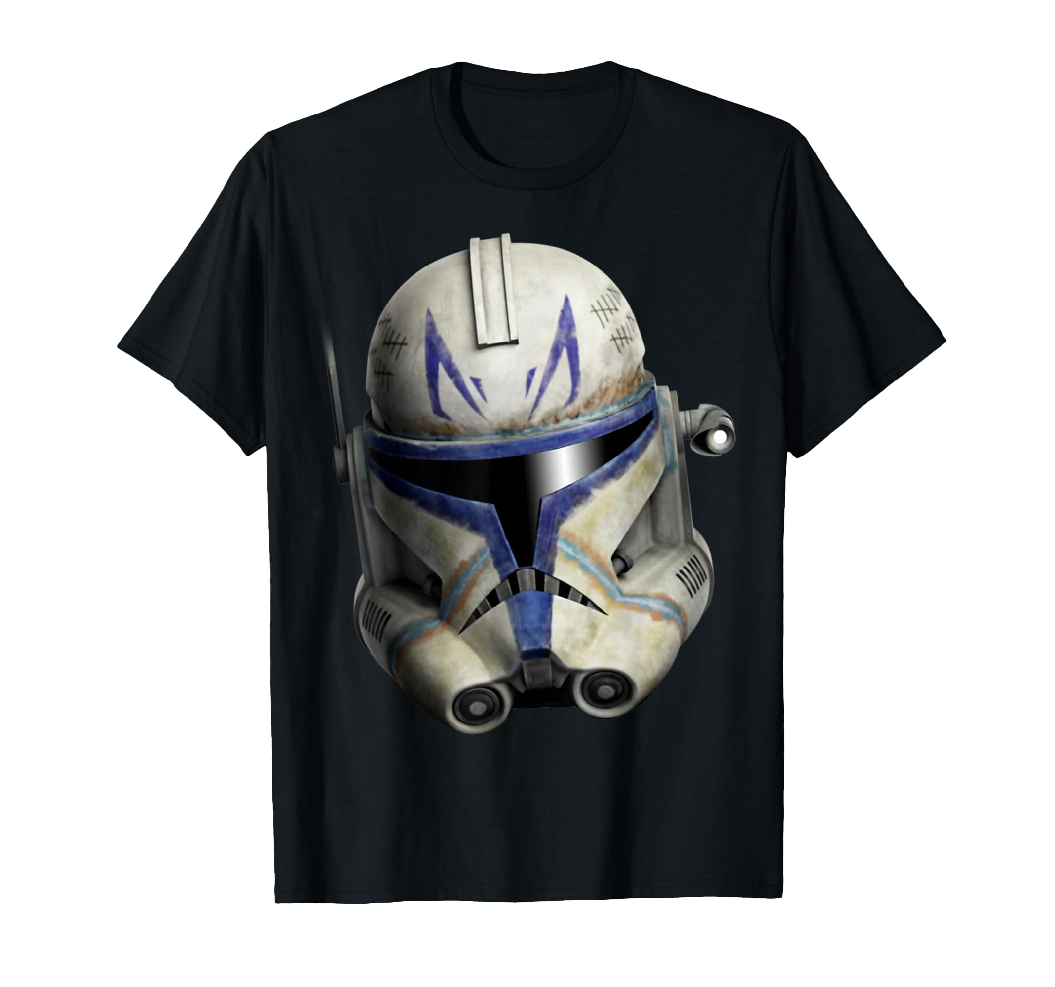 Star Wars: Clone Wars Clone Commander Rex Big Face T-Shirt, Black