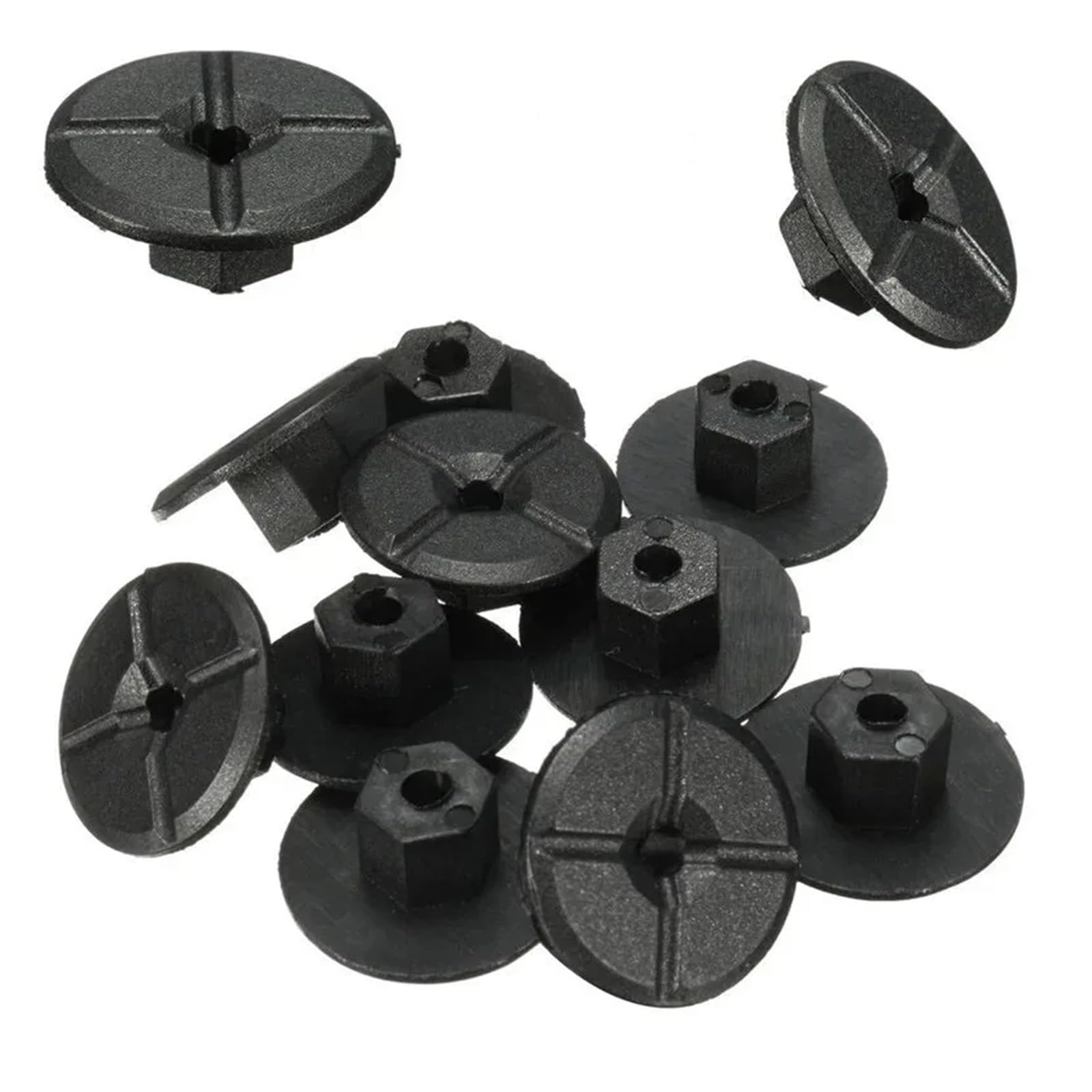 FDCSKINX 10Pcs 4mm Plastic Fastener Nut Compatible Fenders Mud Flap Splash Guard/Arch Bumper Panel Retainer Clip Rivet