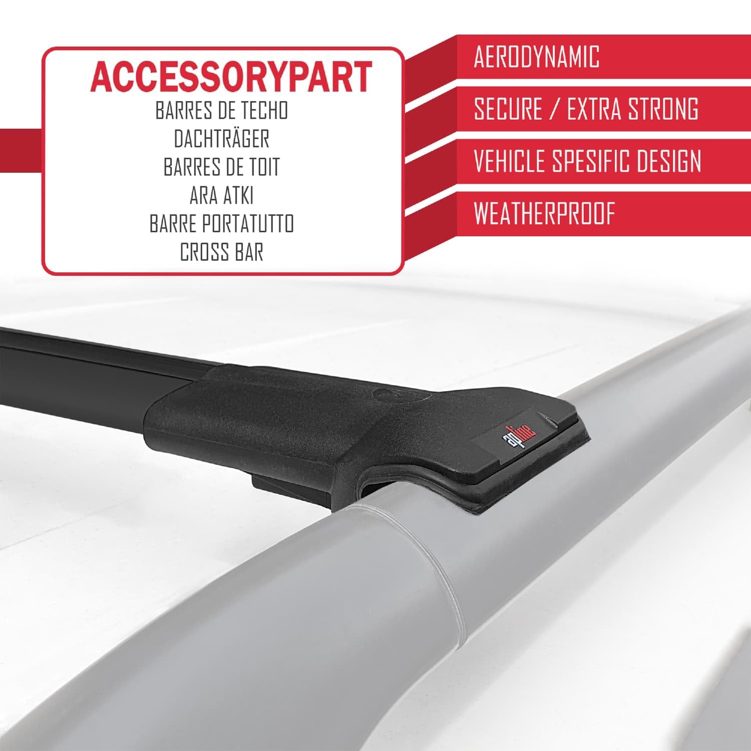 Compatible con Hyundai Santa Fe (MX5) 2024-2026 Modelo Fly Barra de Techo Auto Portaequipajes Barras Transversales Negro Aluminio 2 Barras