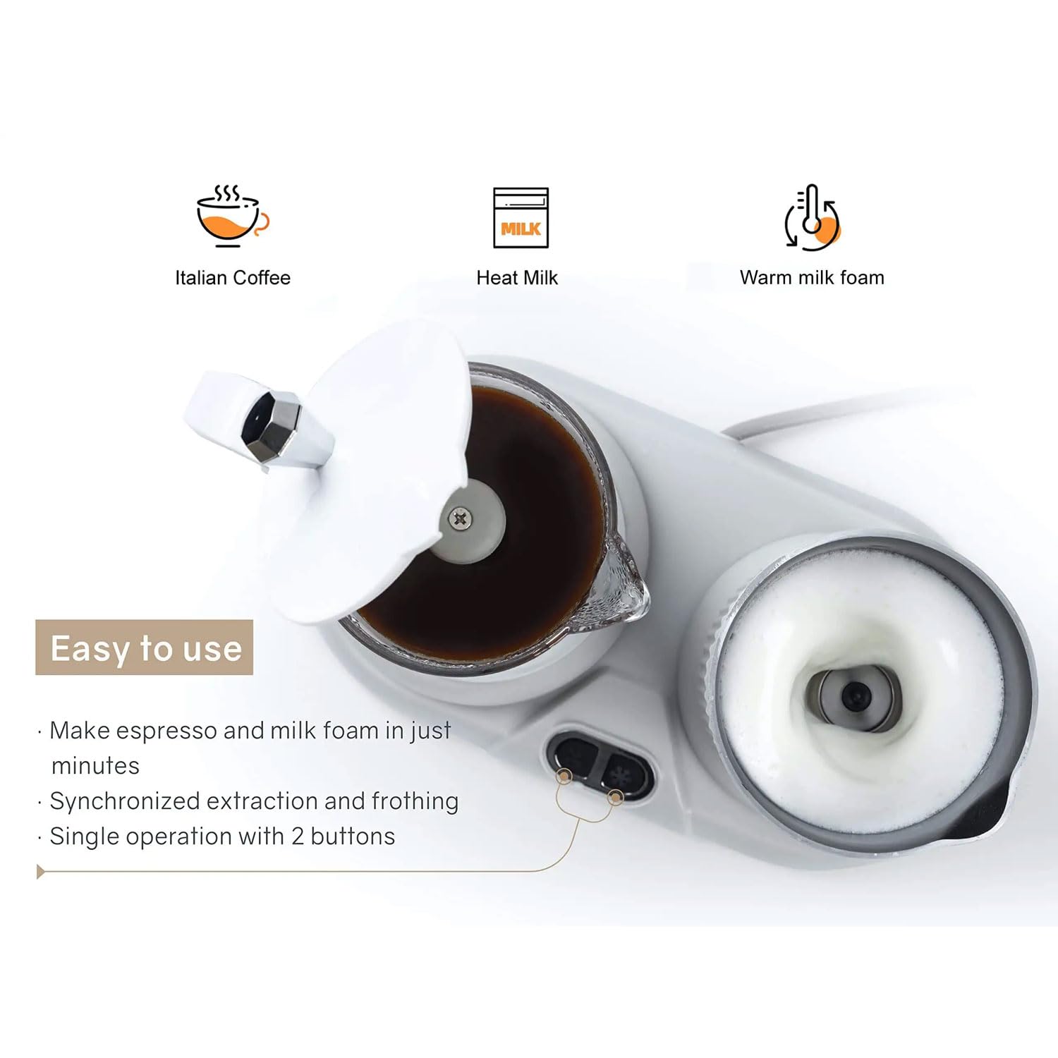 Macchina Per Caffè Espresso, Mini Macchina Automatica Per La Schiuma Di Latte Domestica Da 480 W, Macchina Per Caffè Espresso a Preparazione Lenta Con Montalatte, Per Casa, Cucina, Caffetteria