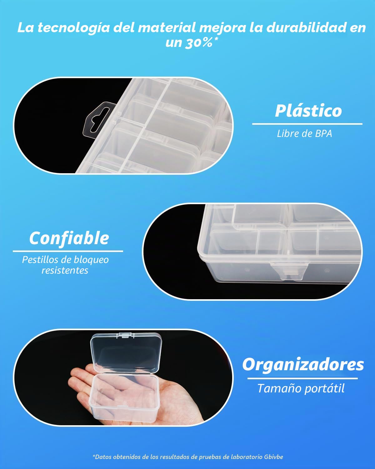 Gbivbe 50 Pcs Cajas de Almacenamiento de Cuentas, Plástico Transparente Contenedores con Tapa Abatible, Mini Caja de Almacenamiento para Artículos Pequeños y otros Proyectos de Manualidades