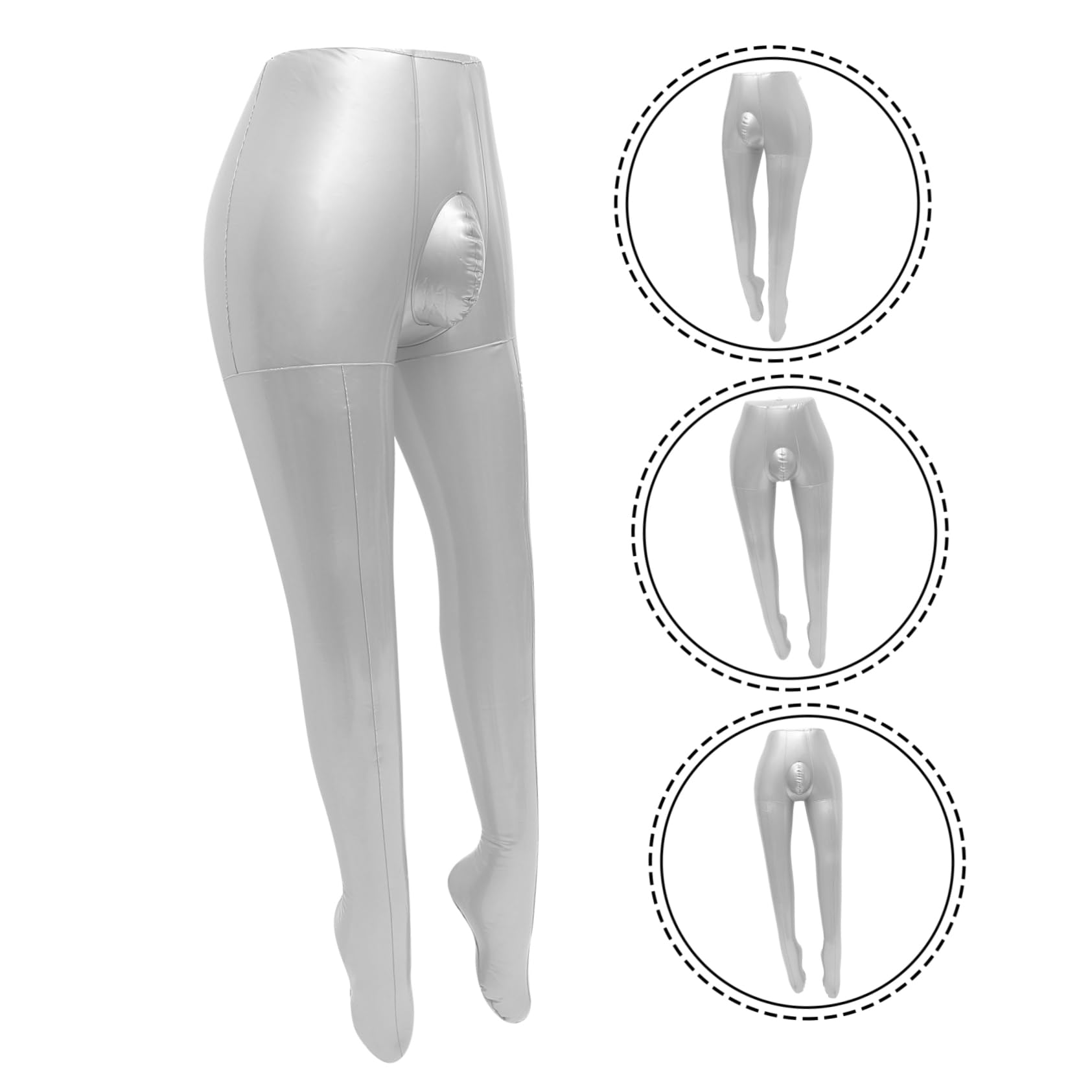 PRETYZOOM Mannequin et Technologie Anti-Fuite en PVC Homme Argenté pour Pantalon Gonflable Design Gonflable pour Usage Personnel et Exposition