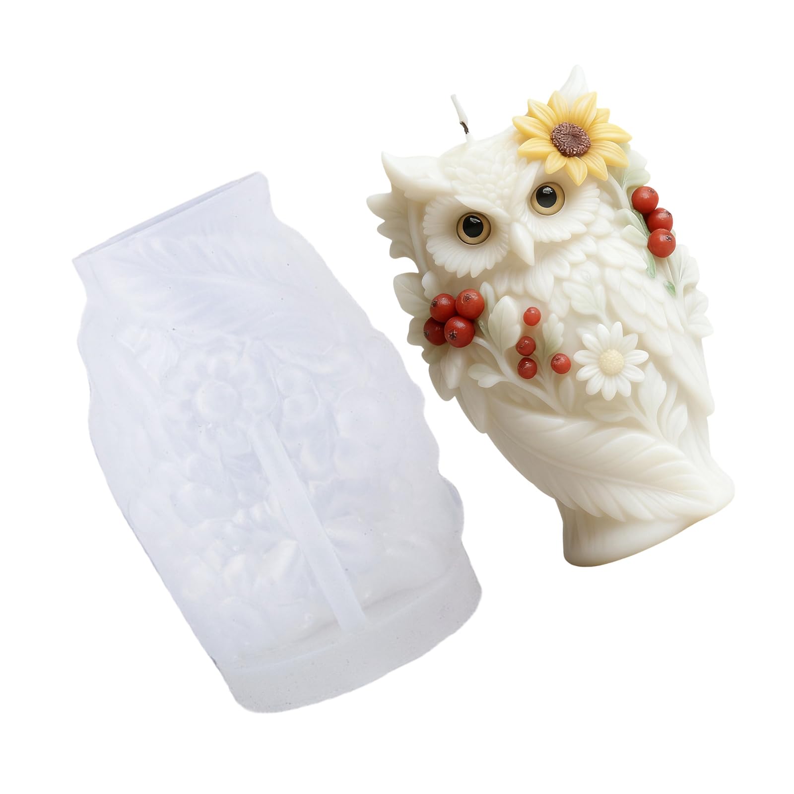 CAZSTYK Owl Figurine Silicone Molds Multipurpose Silicone Easy Demolding for Resin Casting Soap Nightbird Elastomer Cast