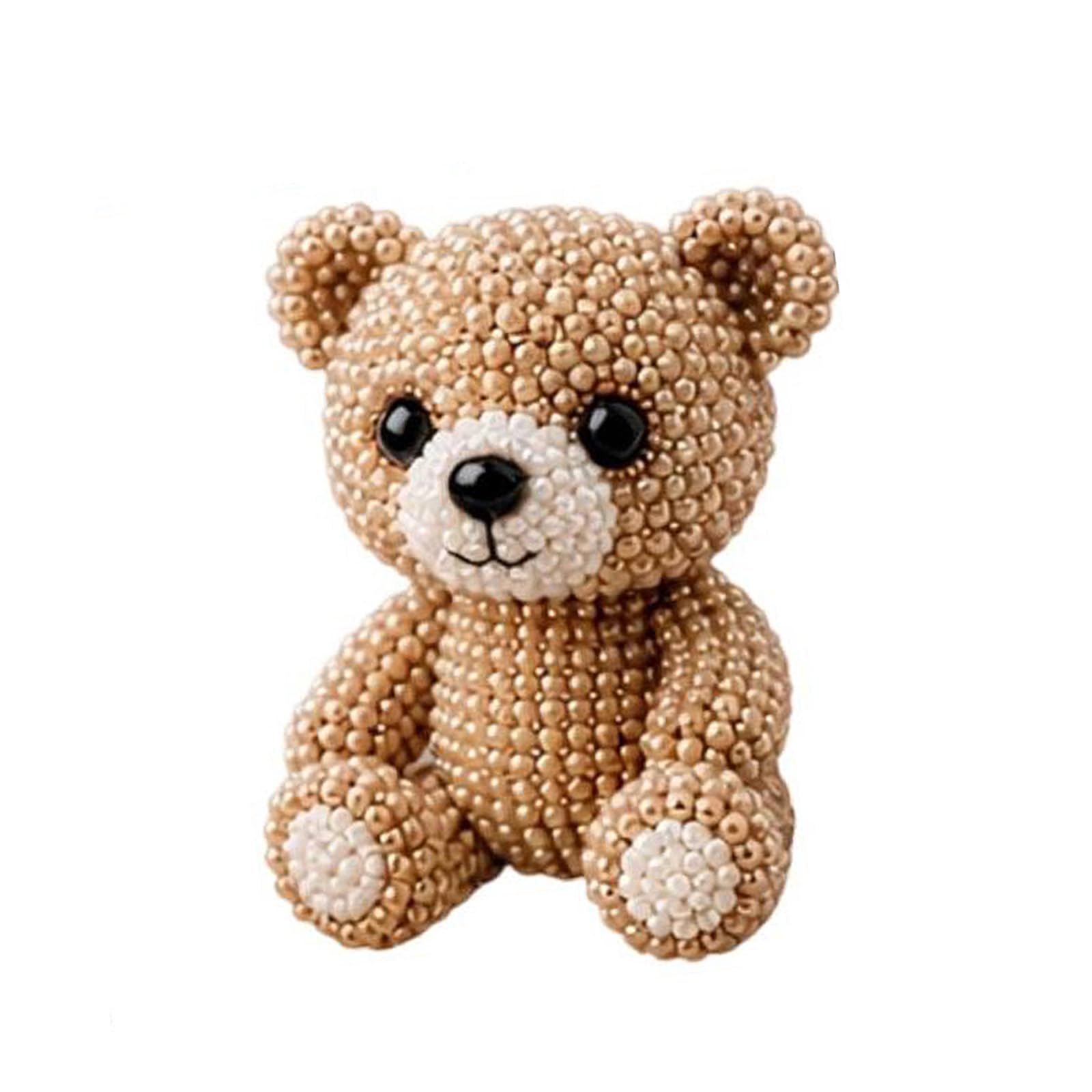 DIY Animal Beading Kit, 3D Cute Animals Beadwork Crafts Set with Colorful Beads & Step‑by‑Step Guide, Handmade Jewelry Art Kit for Adults Teens Gift & Home Decor DIY Projects -Bear