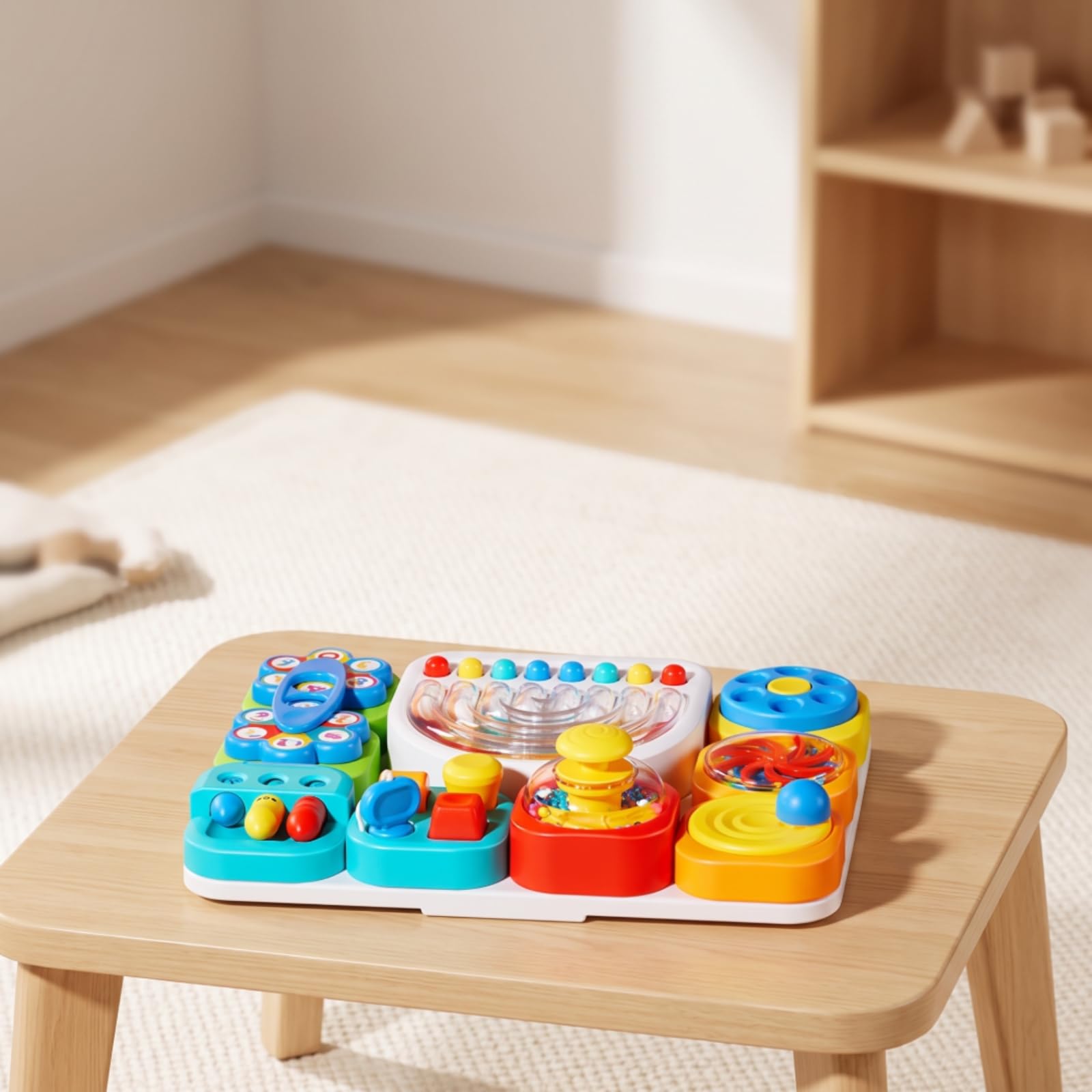 Colcolo Children Learning Board Tablero Sensorial Infantil Juguete Educativo Panel de Actividades Rompecabezas Material Estimula Motricidad Fina y Percepción Adecuado para Niños Pequeños Aula Hogar