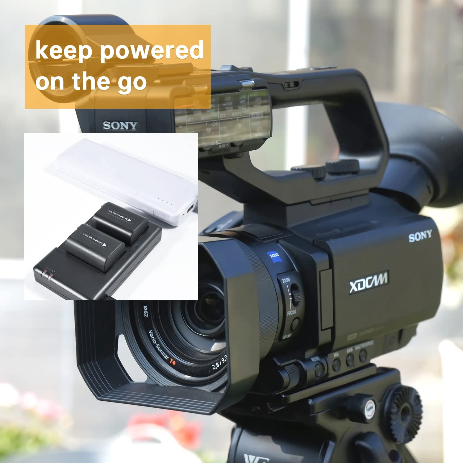 NP-FV50 Batterie au Lithium (2 Paquets) et Chargeur Double Compatible avec Sony HDR-CX220, HDR-CX230, HDR-CX290