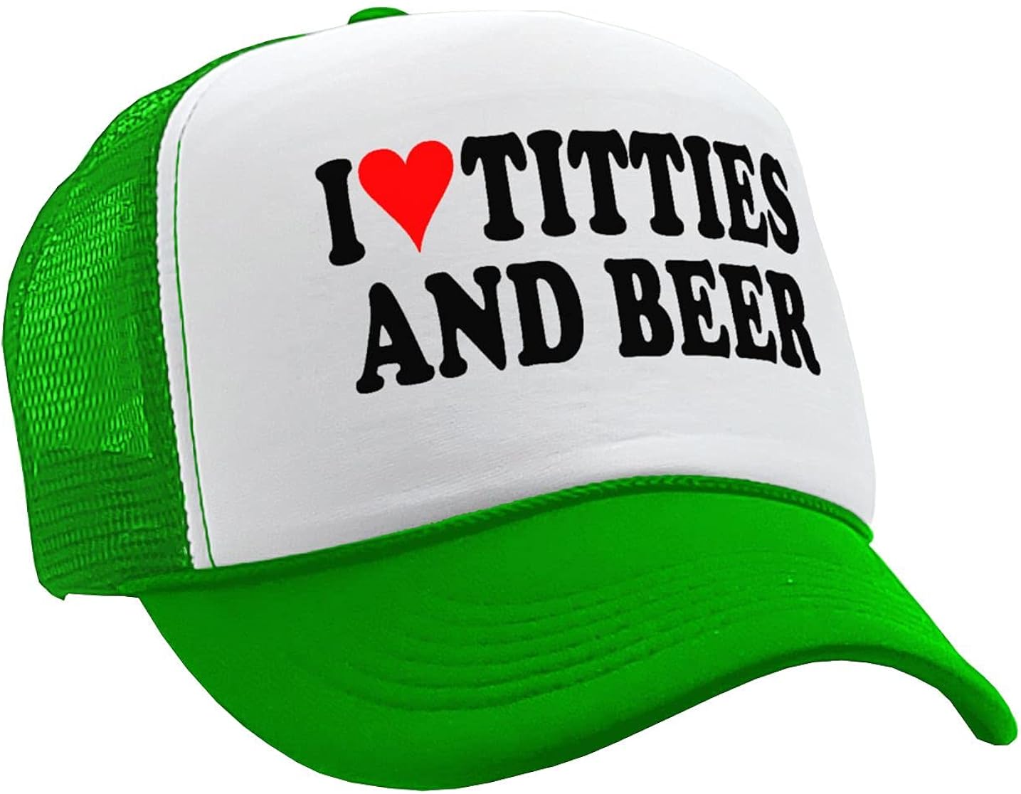 I Heart Titties and Beer - Love Funny Joke Gag - Unisex Adult Trucker Cap Hat, Black at  Men’s Clothing store
