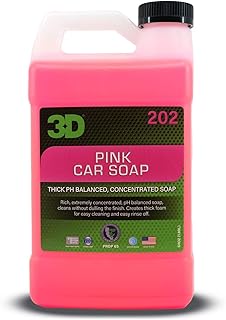3D Pink Car Wash Soap - pH Balanced, Easy Rinse, Scratch Free Car Soap 64oz.