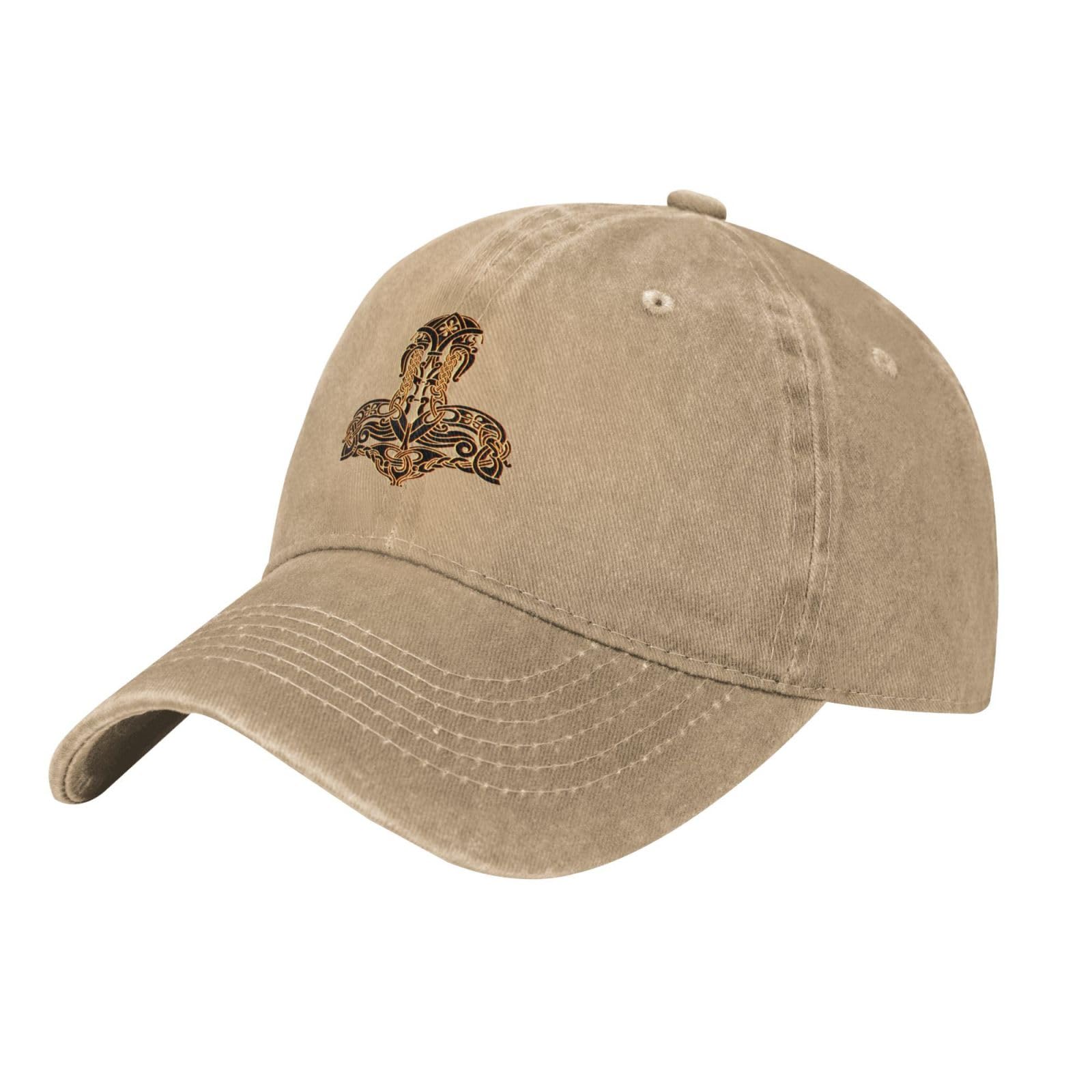 Kwqdozf Unisex Natural Viking Hammer Norse Vintage Baseball Cap Adjustable Cowboy Hat Outdoor Travel Casual