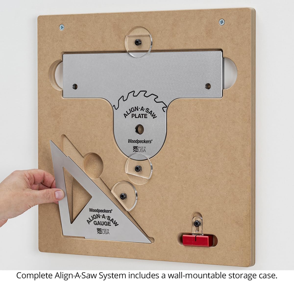 Woodpeckers Align-A-Saw System, Table Saw Alignment & Setup Tool, Includes Plate, Gauge & Miter Slot Base