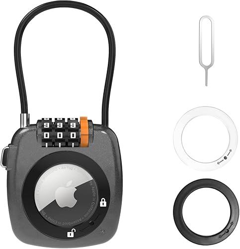 Llavero Airtag con cerradura de combinación de 3 dígitos para equipaje, maleta, mochila, taquillas, cerraduras de equipaje de viaje, cerradura de