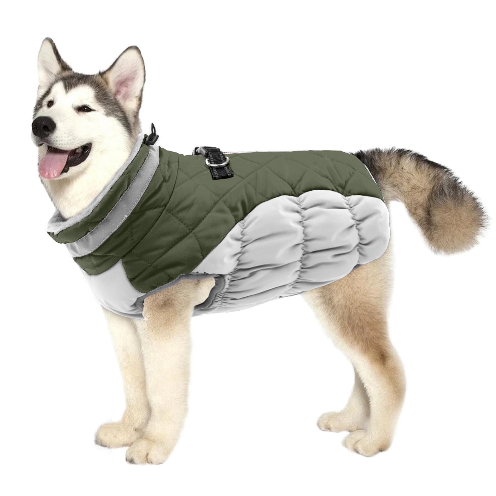 Lelepet Dog Coat Warm Dog Winter Coat Waterproof Dogs Jacket with Harness Built in Reflective Pet Fleece Vest Zip-Up Cold Weather Coats for Large Dogs Turtleneck & Windproof Coats Boston Terrier L — view 64