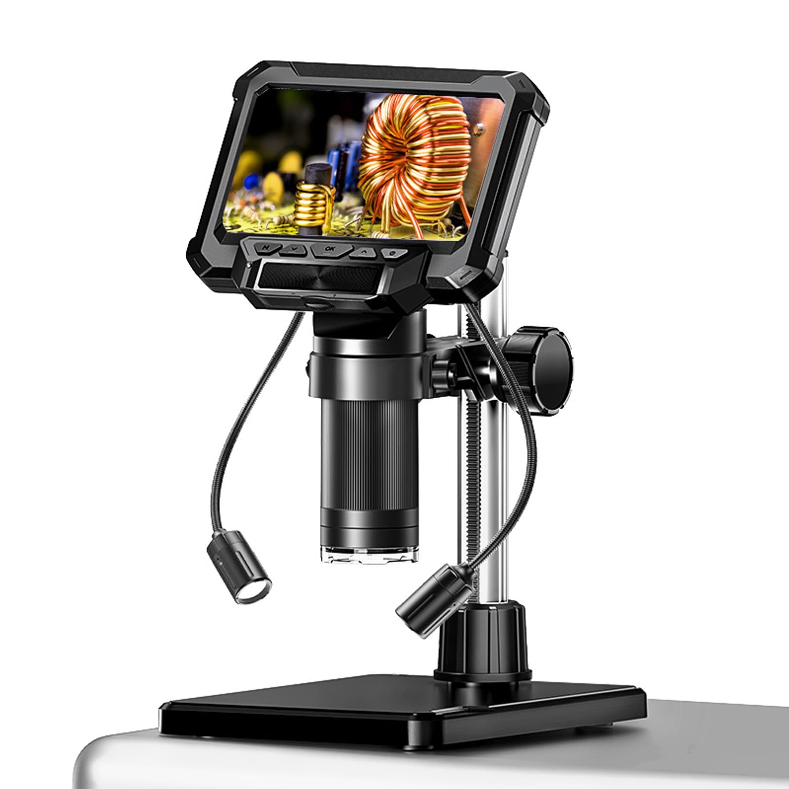 Fabater Digitalmikroskop 50X-1200X Einstellbare Vergrößerung mit 4,3-Zoll-HD-Display für Studenten und Hobbyisten mit 10 MP Bildqualität