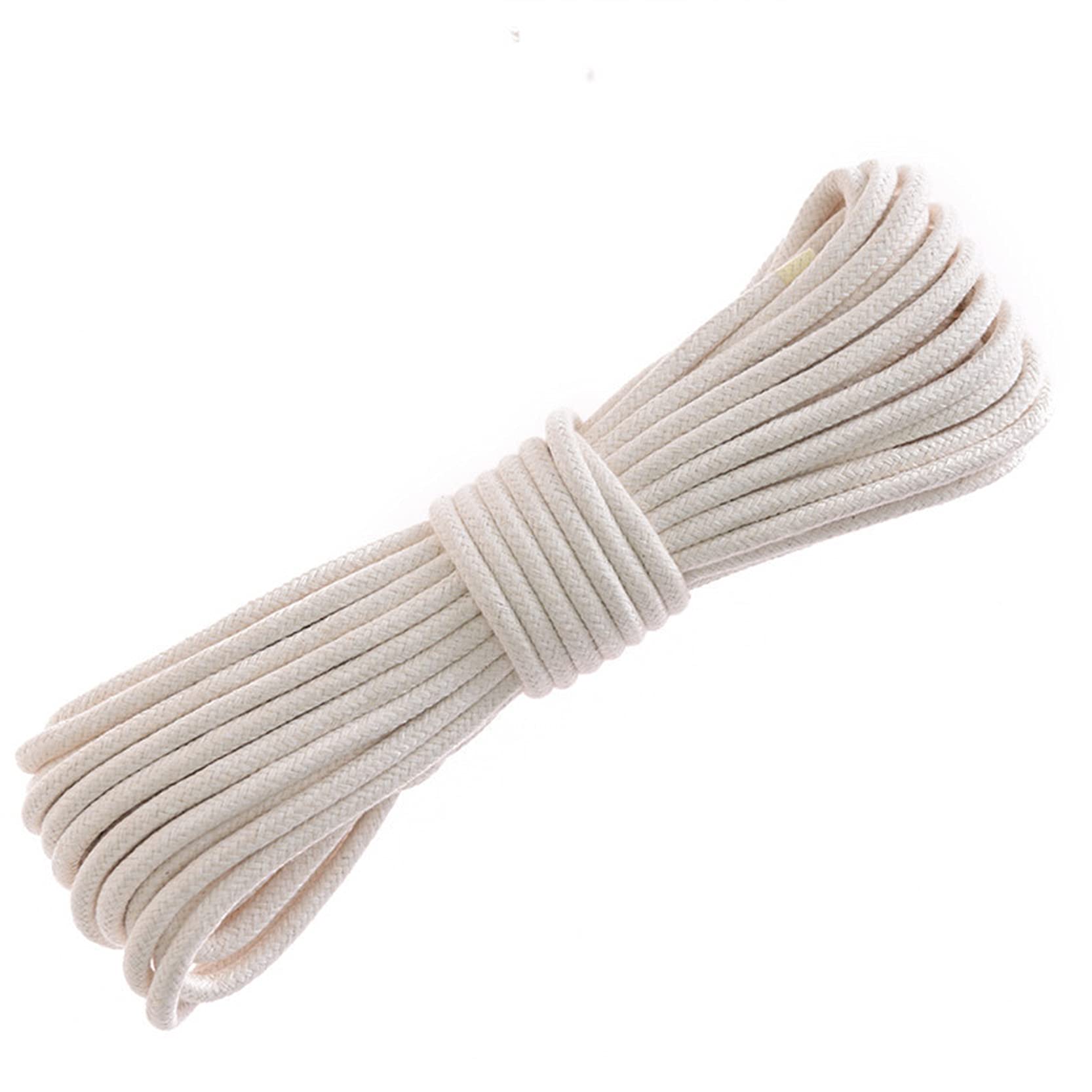 ZNKZJ Cordón de macramé para Manualidades,Cuerda de algodón Grueso Natural de 200 m,Cuerda de macramé Multiusos de 4 mm/6 mm/8 mm /10 mm de diámetro para macramé, Colgante de Pared,Beige-8mm