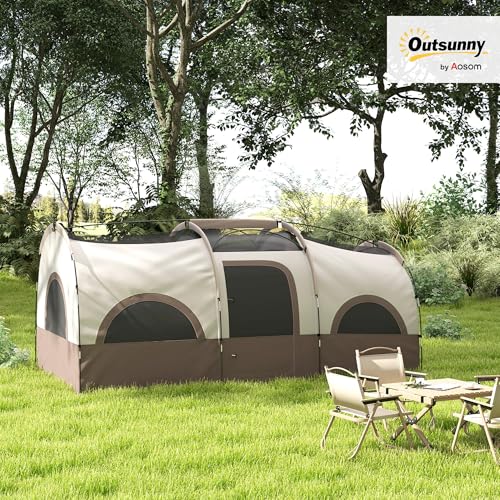 Outsunny 4-6 Person Camping Tent with 3 Room, 3000mm Waterproof, UPF30+ Cabin Tent with Sewn in Groundsheet, Portable with Bag for Fishing Hiking Festival Family Gathering image 6