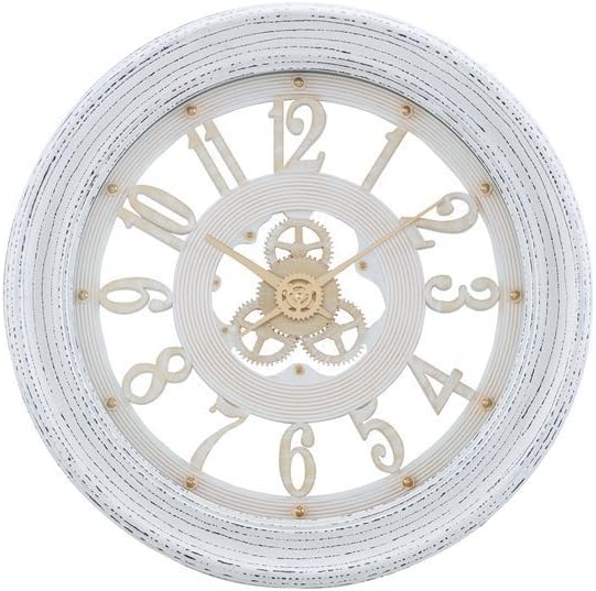 Lares Domi 25" Vintage Art Deco Style Antiqued Finish Quiet Movement Transparent Decorative Wall Clock