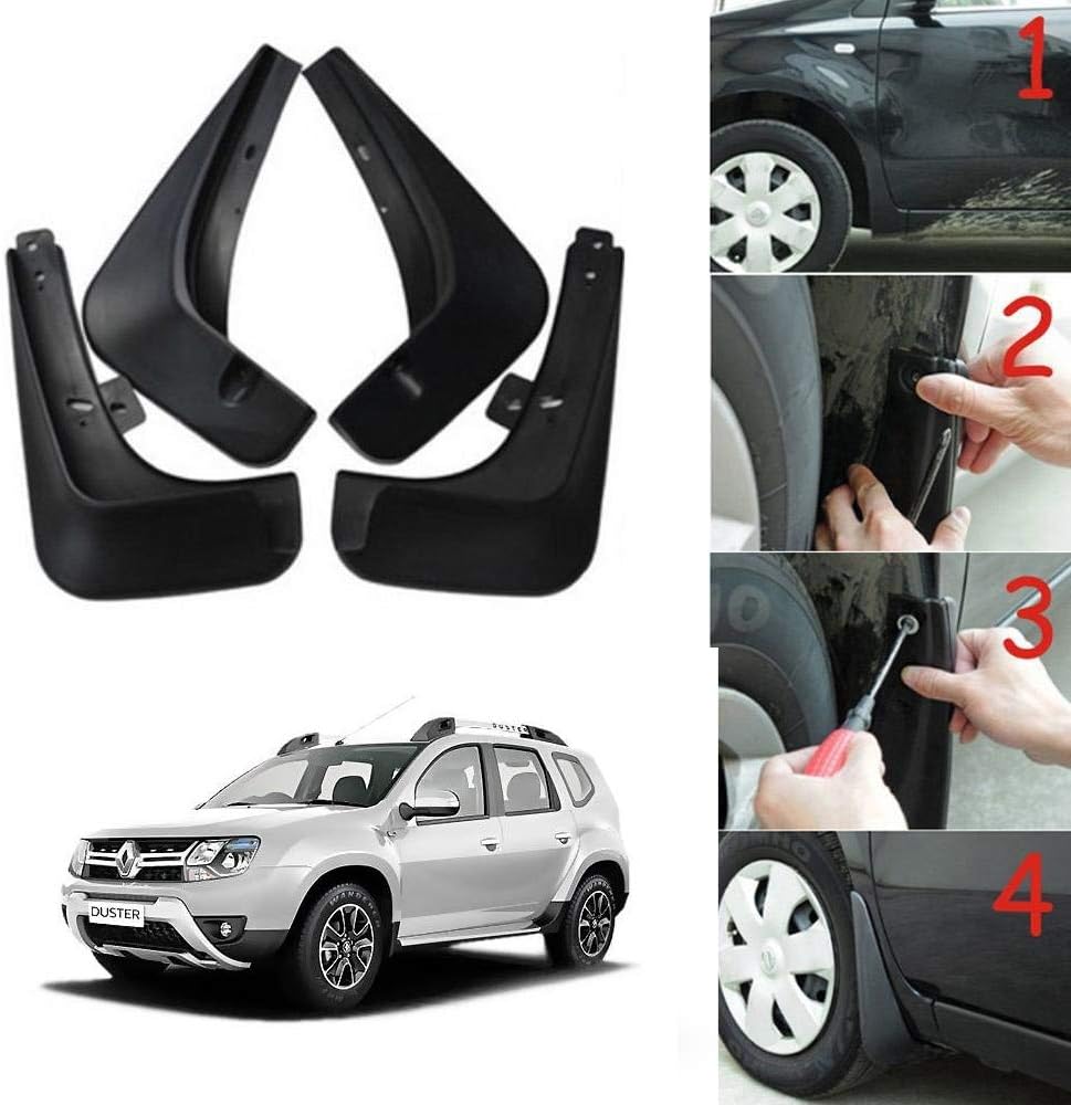 Oshotto (O.E.M Fitting Cup Type) Mud Flap/Splash Guard Compatible with Renault Duster (2012-2016) (T-I) (Set of 4)