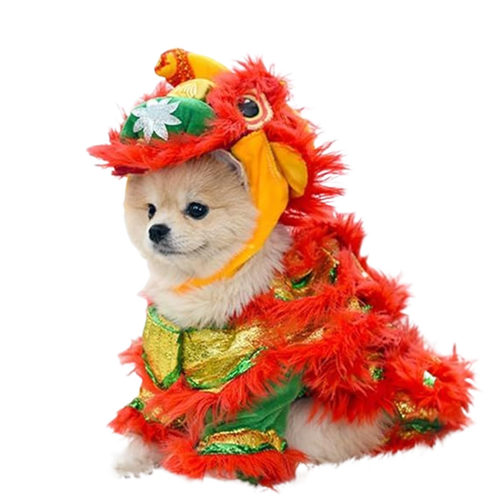 Chinesisches Neujahrs-Hundekostüm – Urlaubs-Welpen-Cosplay-Kleidung für Themenpartys, Feiern, Paraden, Familienfeiern, gesellschaftliche Veranstaltungen, Zuhause, Rasengarten