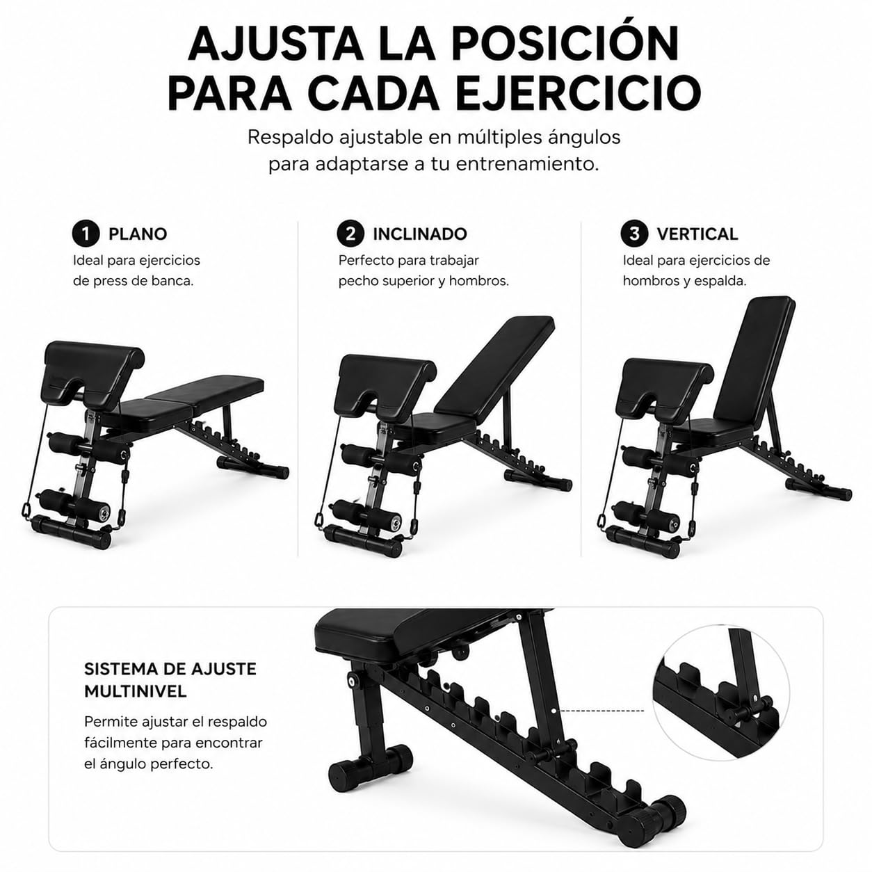 Banco de musculación plegable 2 en 1 con banco Scott 120 kg 150 × 42 × 100 cm – Bandas resistencia, asas abdominales, acolchado alta densidad, acero triangular, casa