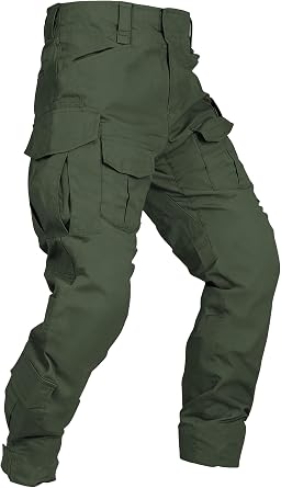 Mens Tactical Pants | Water Resistant Hiking Pants Breathable Ripstop Work Cargo Pants 10 Pockets No Belt