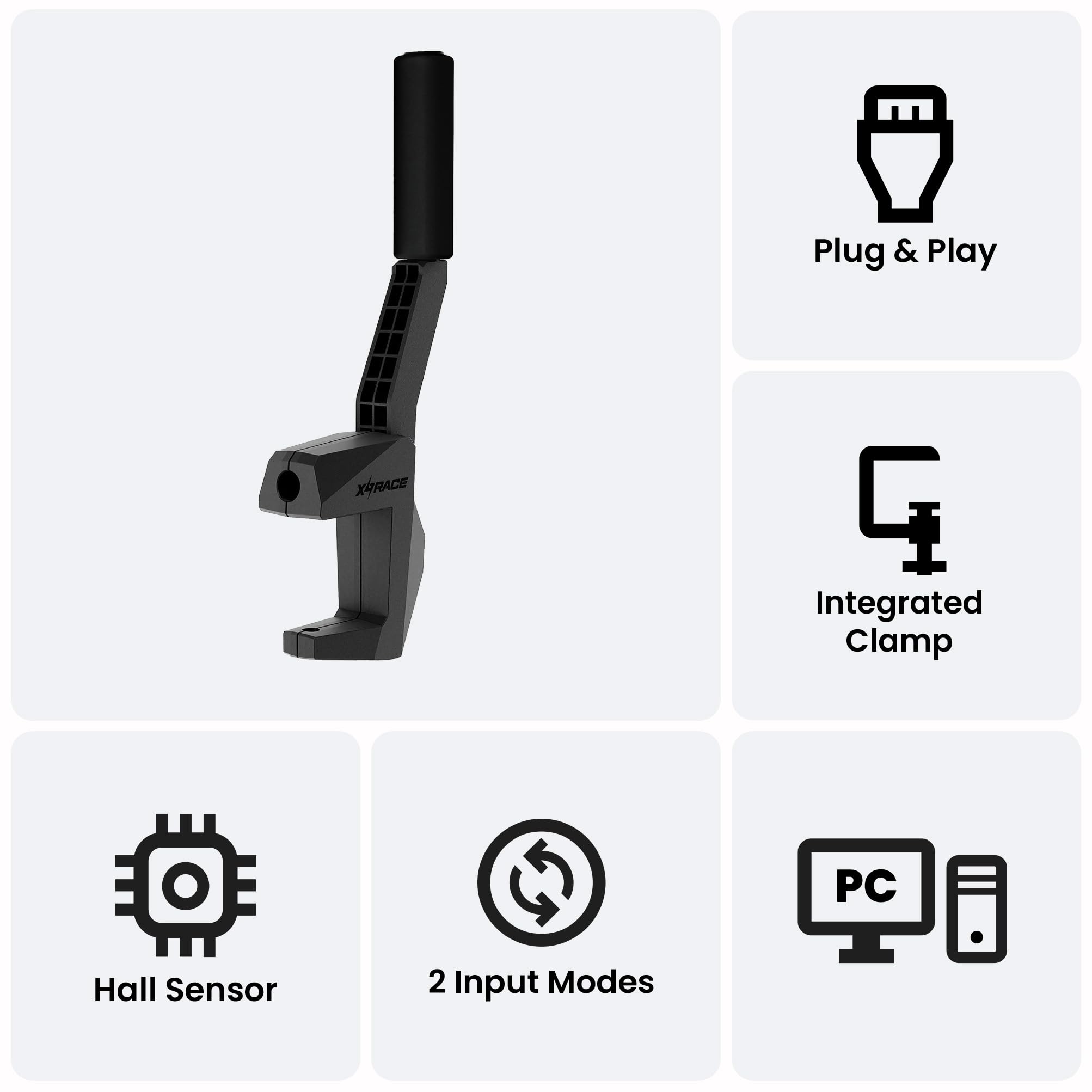 X4RACE® Freno de Mano SMART GL-200 - USB Hidrostata para Juegos de Simulación para PC, Compatible con LO GITECH G25 G27 G29 G920 G923 Thrust Master T300, Ajustable y de Alta Precisión x4 Race