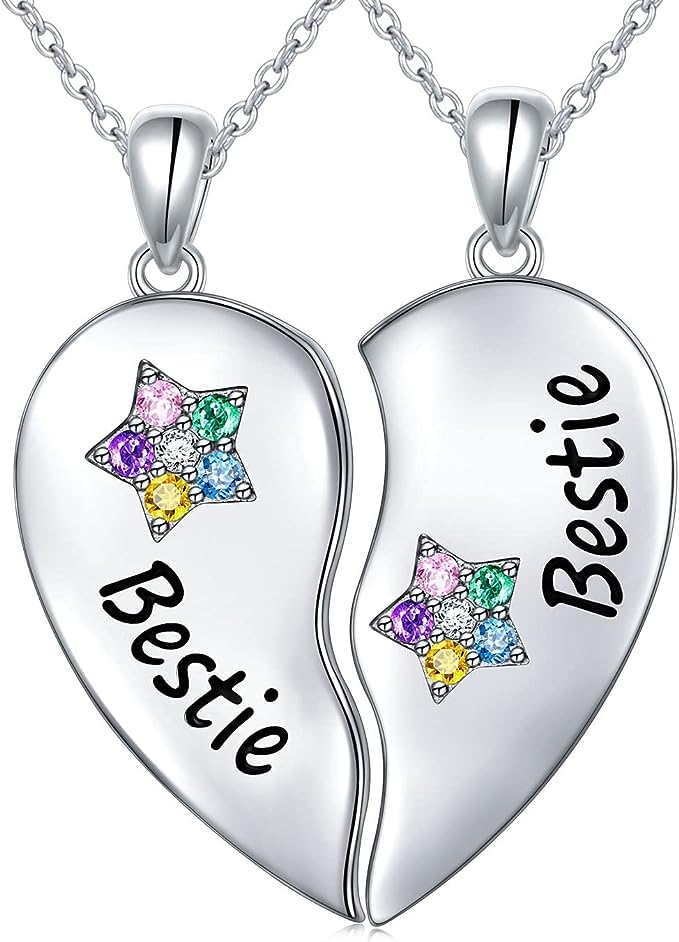 El Regalo 2 Pcs Best Friends Stones Stars Heart Matching Bestie Pendant Necklaces For Bff/Soul Sisters/Best Friends For Girls (Non Magnetic) (B0CD3XBGF8) Amazon Price History, Amazon Price Tracker
