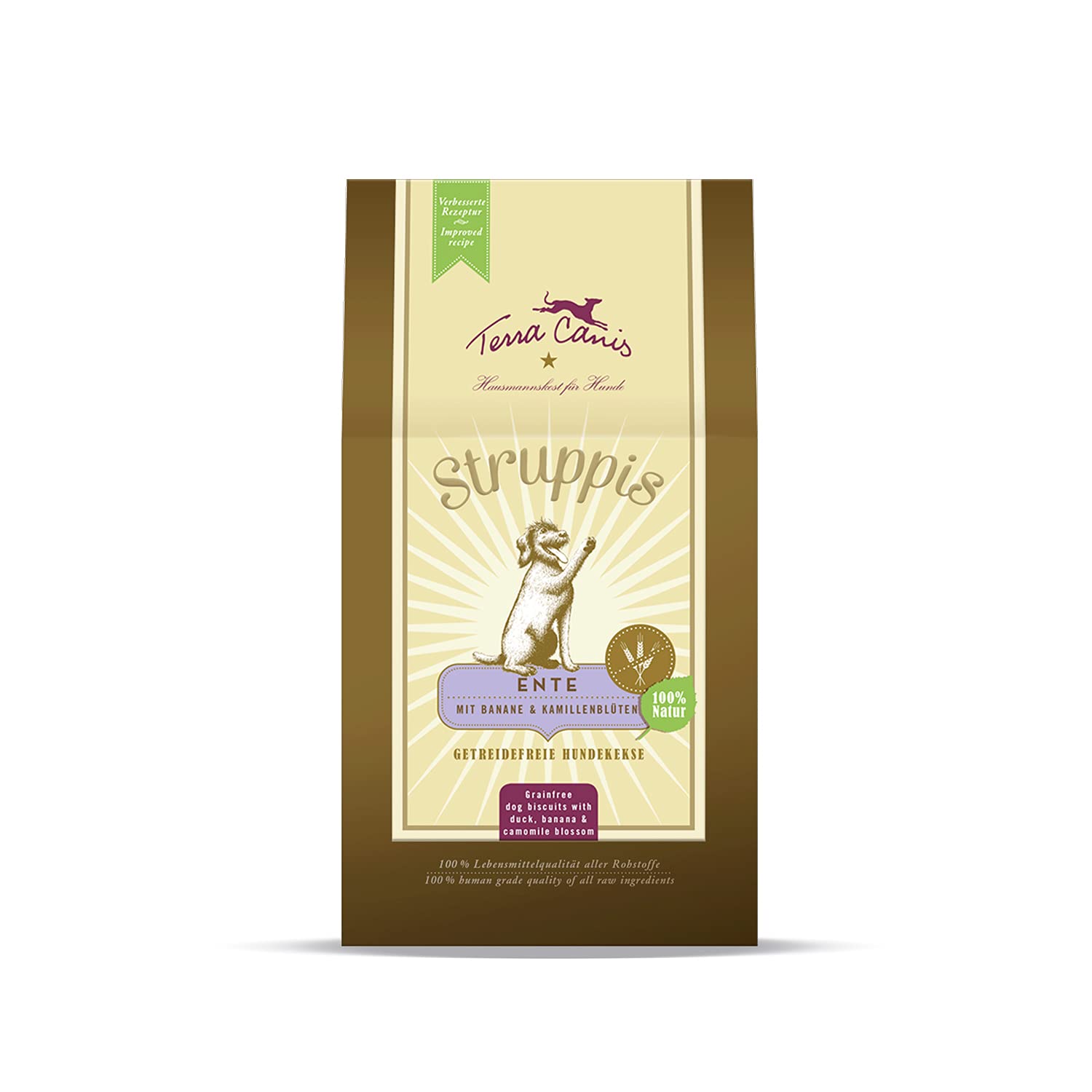 Terra Canis Duck, Banana & Chamomile Blossom - Struppis, 375 g I Premium Dog Snack in 100% Food Grade All Raw Materials I Cereal & Gluten Free