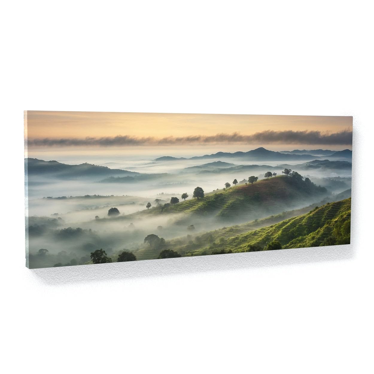 Sense Canvas Muskatnuss Ethereal Hills 76 Leinwandkunst, Heimdekoration, Wandkunstdruck, Poster, Gemälde, klein, 50,8 x 20,3 cm