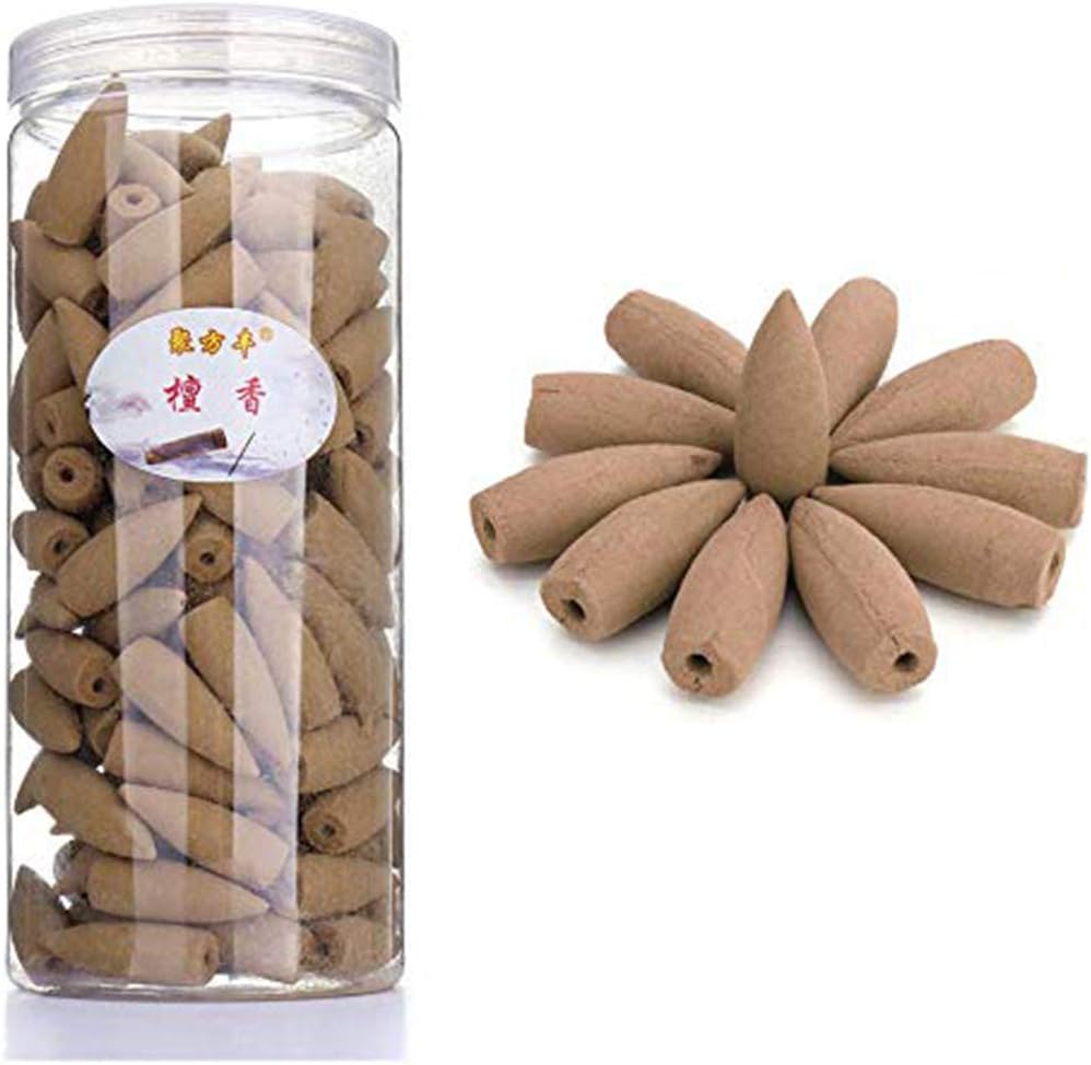 168pcs Backflow Incense Cones Sandalwood Natural Fragrance Backflow