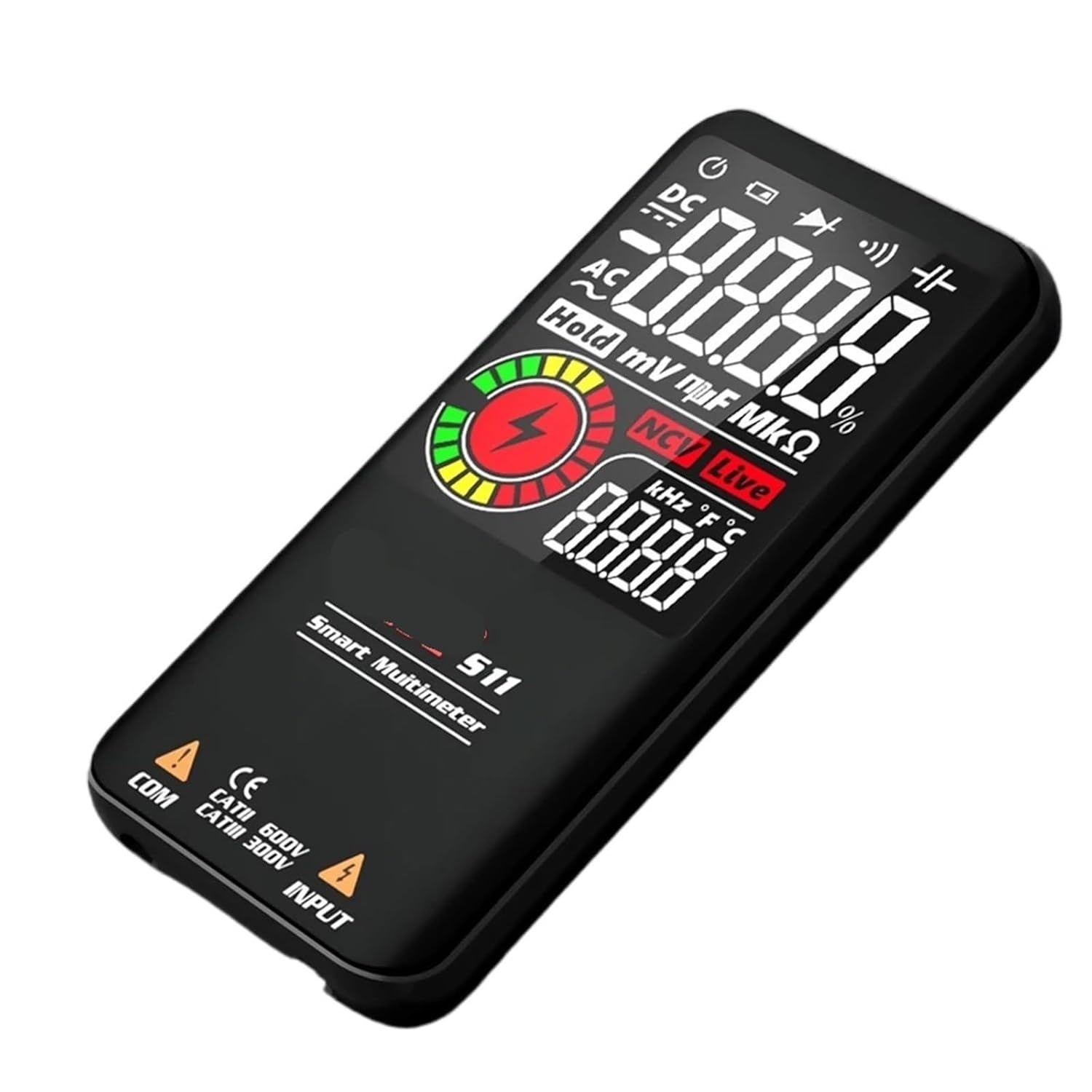 S10 / S11 Digital Smart Multimeter Color LCD Display 9999 Digital DC AC Voltage Capacitor Ohm Diode NCV Hz Tester DMM(S10 Red AAA)