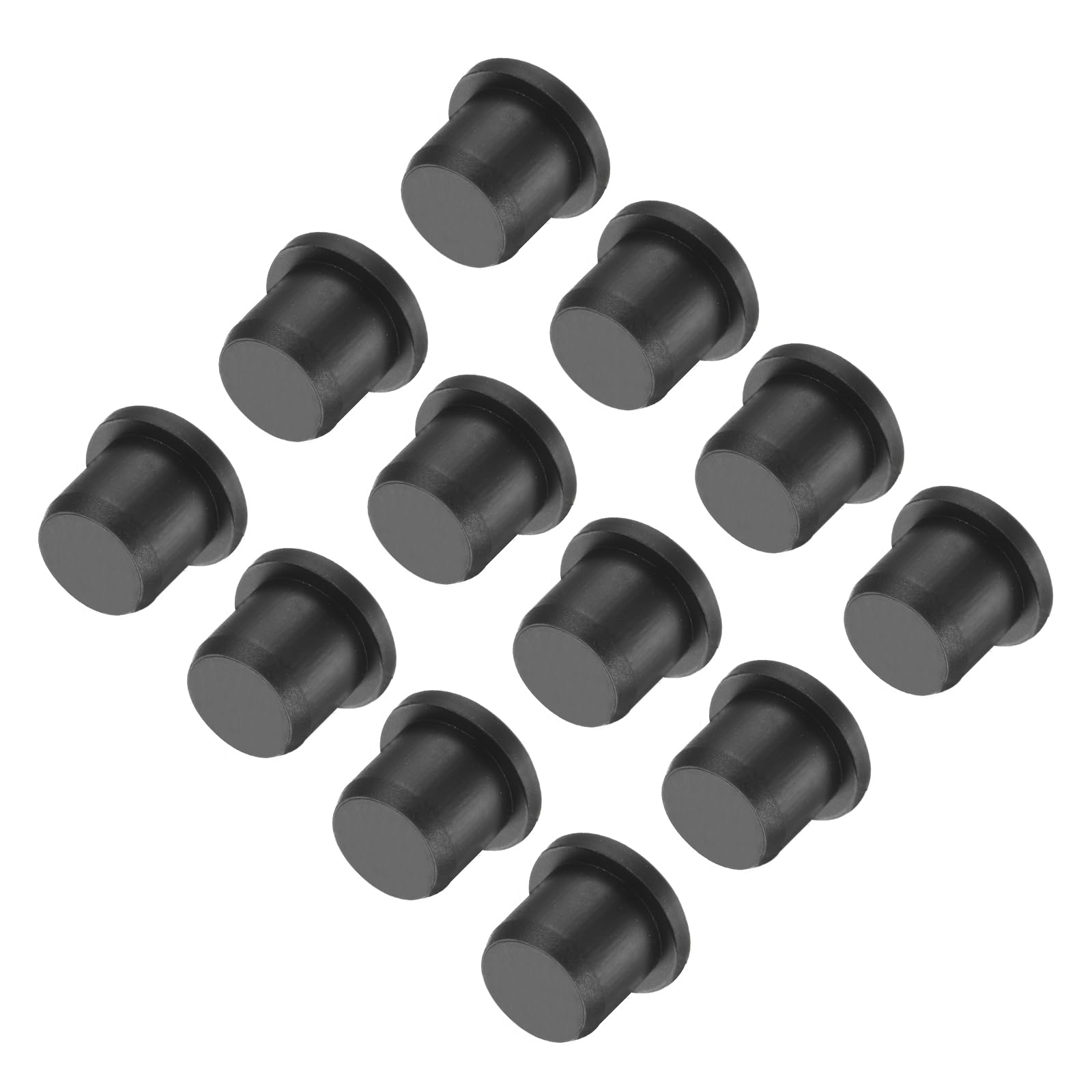 uxcell High Temp Silicone Plug Mount Dia 10.5mm/0.41 inch t Shaped Rubber Stopper Hole Plugs for Powder Coating Plating Waterproof Plugs Sealing Plugs Black Pack of 12(OD 13.5mm)