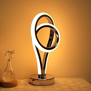 Energetic Modern Spiral Table Lamp, Touch Control Dimmable LED Nightstand Lamp, 7 RGB LED Colors & 10 Light Modes Bedroom ...