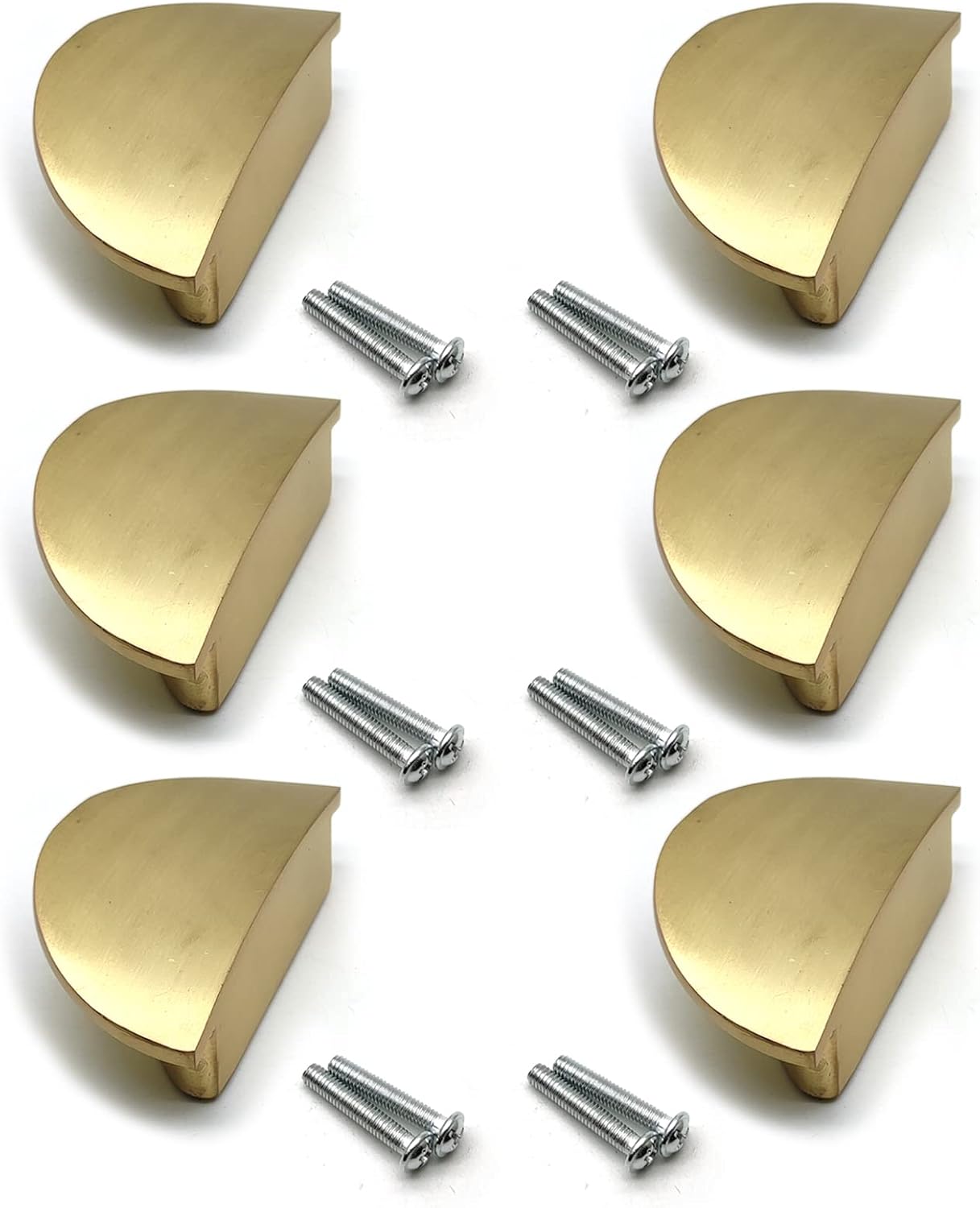 Gold Half Moon Drawer Pulls, Semi Circle Pulls 2.52-Inch Center to Center Cabinet Drawer Pulls,Half Moon Handles,Semicircle Drawer Pull Edge Pull Handle,Semi Circle Handle,12 Pcs