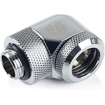 Bitspower G1/4" to Enhance Multi-Link Adapter Fitting for 14mm OD Rigid Tubing, 90 Degree Rotary, Silver Shining
