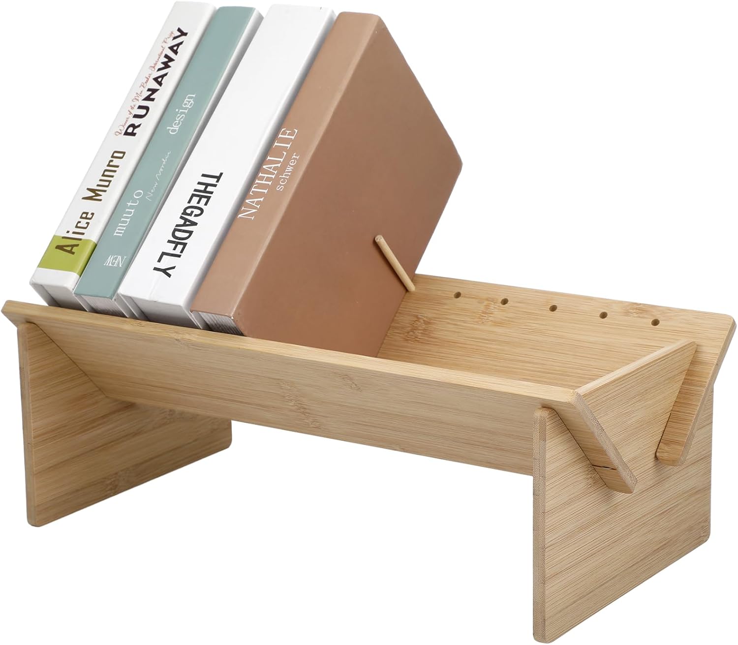 Vercraft Bamboo Wooden Desktop Bookshelf Tabletop Tilted