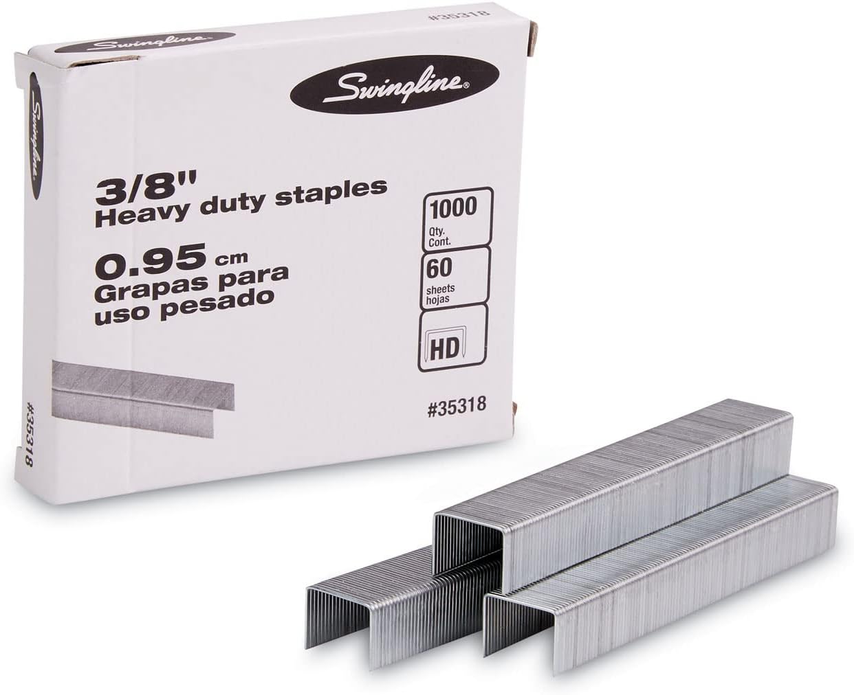 Swingline S.f. 13 Heavy-Duty Staples, 0.38" Leg, 0.5" Crown, Steel, 1,000/box