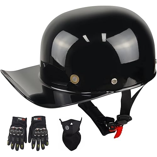 TianRong Baseball Style Motorcycle Helmets - Integrally Formed Half Helmet Motorcycle with Quick Release Buckle,DOT Approved Motorcycle Half Helmet