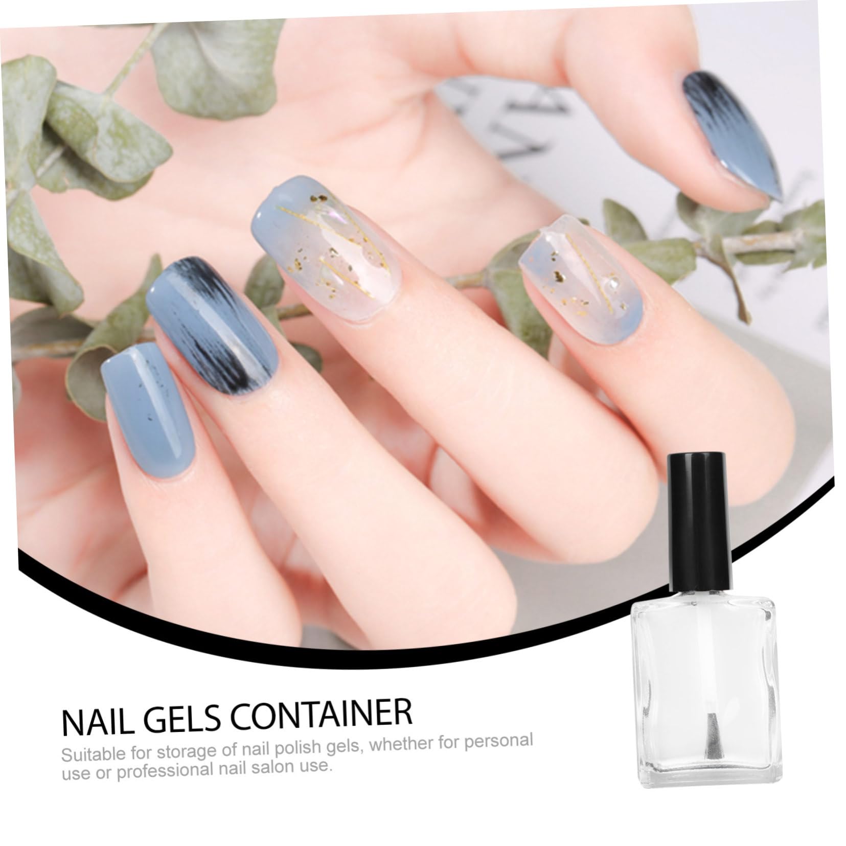 CALLARON Flache Glas Nagellackflaschen 15ml mit Bürstenkappe zum Befüllen für Aufbewahrung im Nagelstudio 20 Stück Fläschchen 200ml