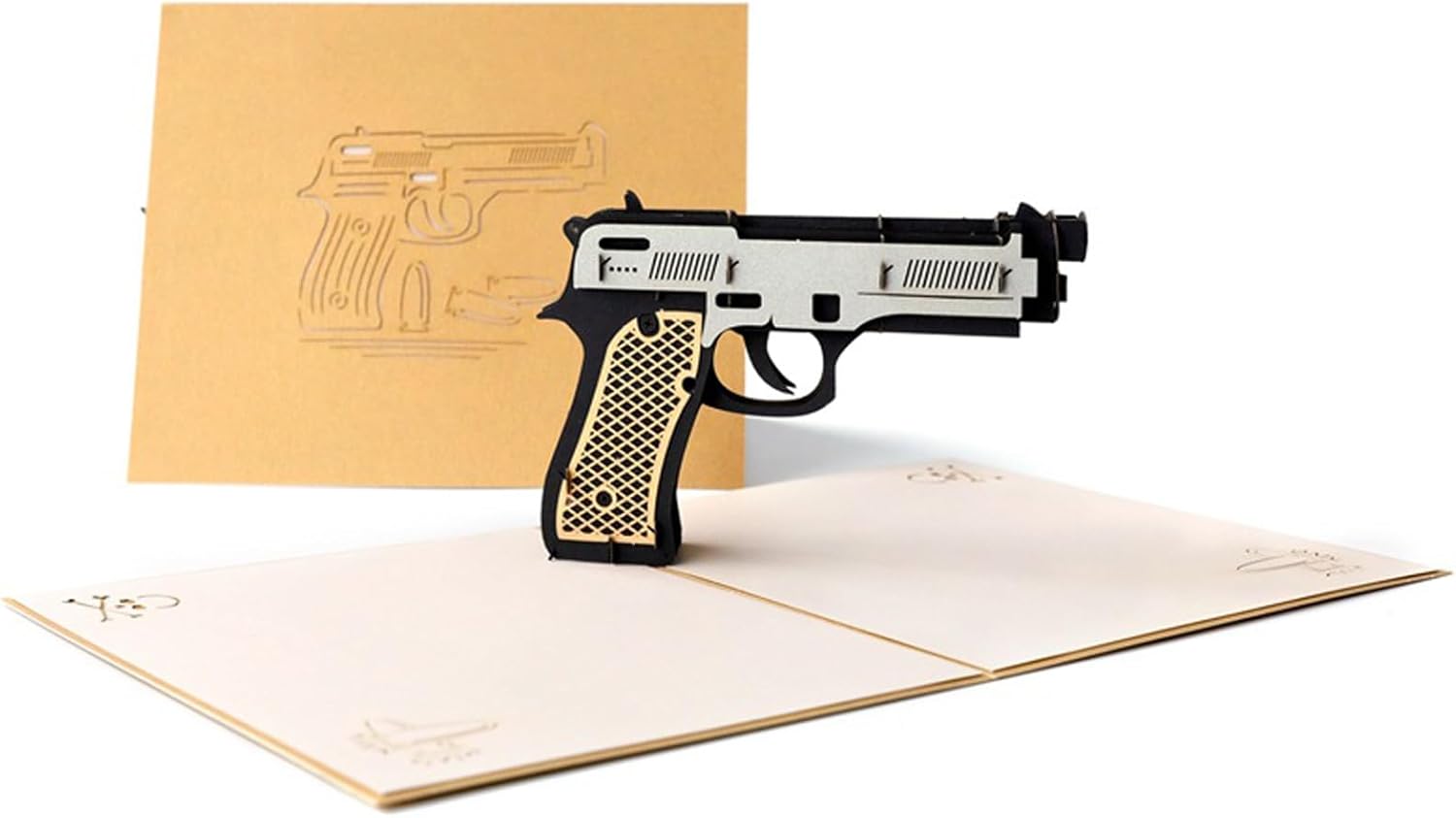 3D Gun Pop Up Card With Envelope, Birthday Gift For Father, Mother, Husband, Wife, Son, Daughter, Dad, Mom, Grandfather, Grandson, Men, Women (3D Gun, Pack of 1) - Image 5