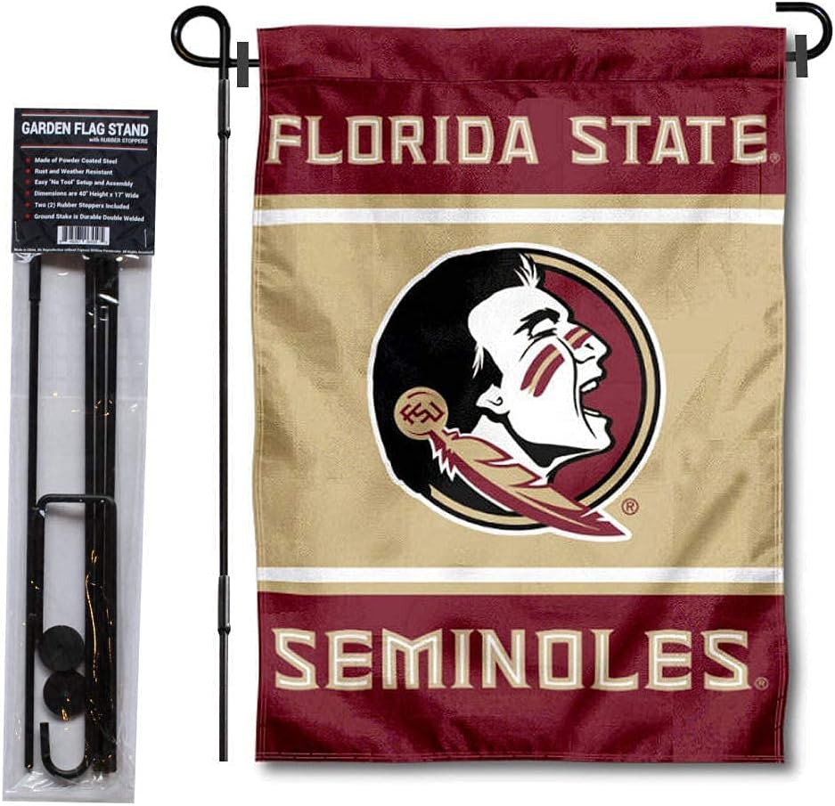 College Flags & Banners Co. Florida State Seminoles Garden Flag and Pole Holder Set