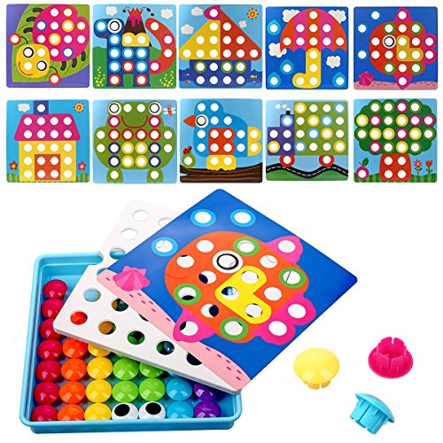 NextX Button Art Toy Color Matching Mosaic Pegboard Early Learning Educational Preschool Games for Kids’ Motor Skills - Thumbnail 2