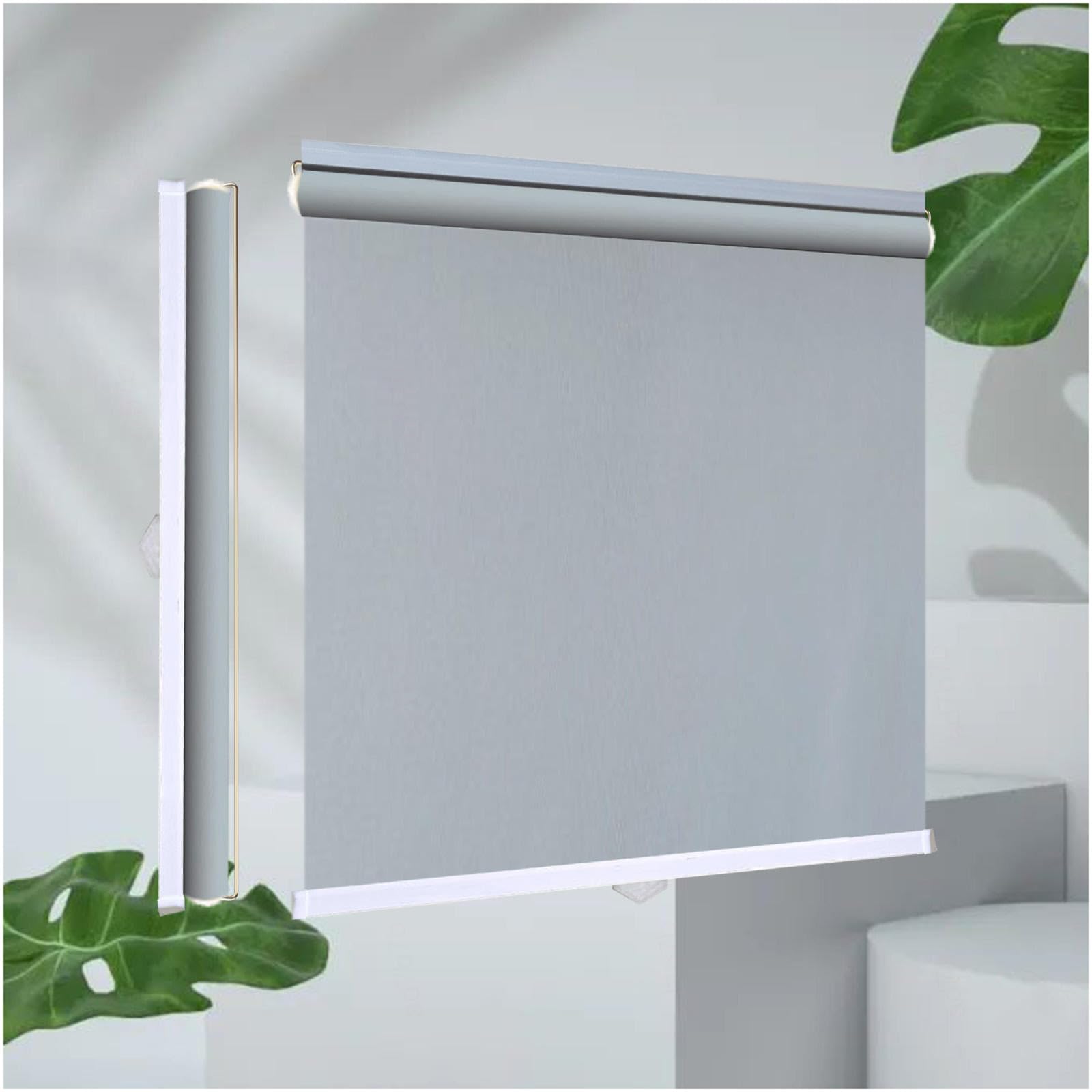 Sunshade Roller Blinds, 99% Sunscreen Blackout Roller Shades for Windows, Thermal Blinds No Drilling, Temporary Blackout Curtains 32–150cm Width,grey-75x160cm/30 * 63in