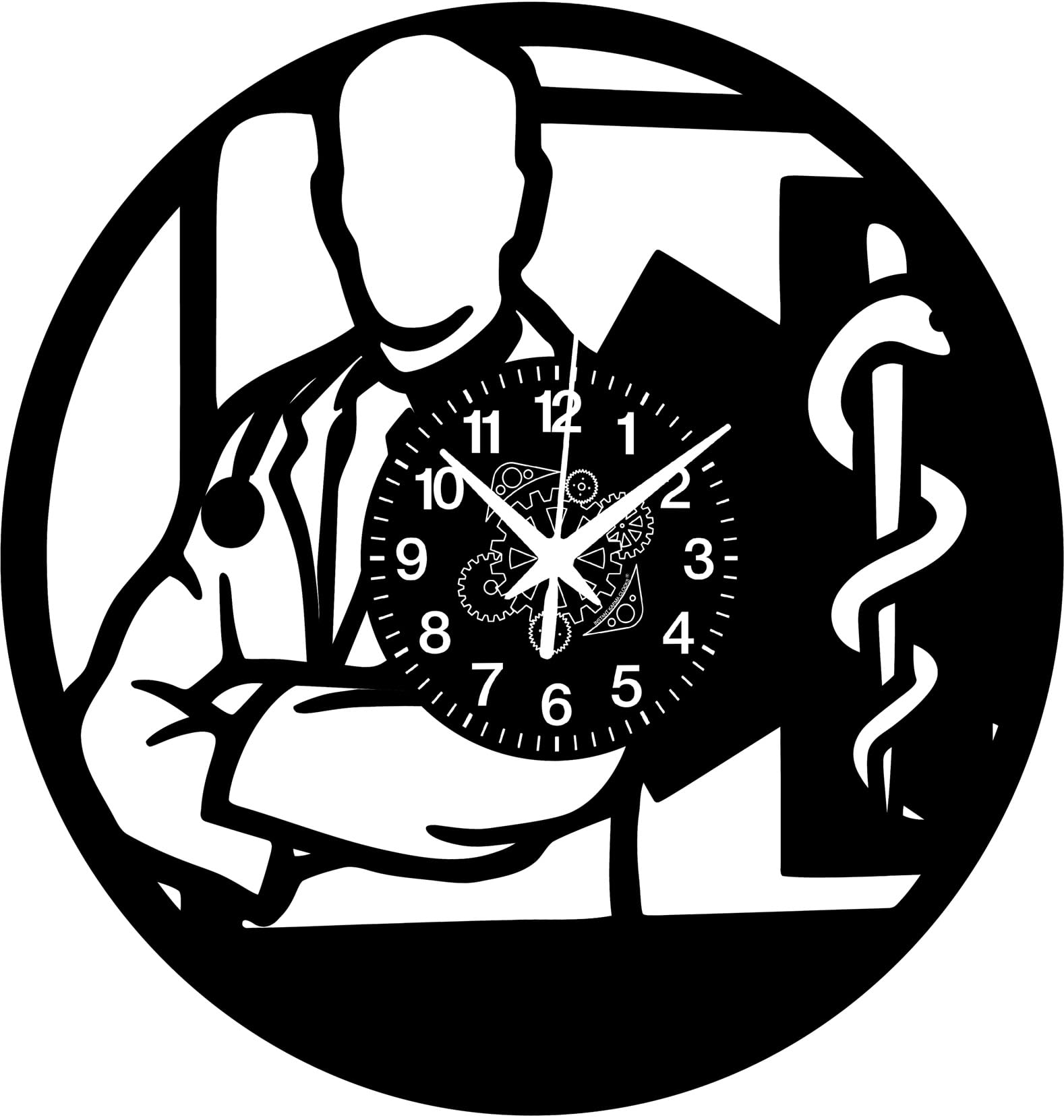 Instant Karma Clocks | Doctor Wall Clock with Stethoscope and Medical Symbol Design – Silent No-Ticking | Perfect for Bedroom, Office, Studio, Cabin, Living Room – Unique Decoration