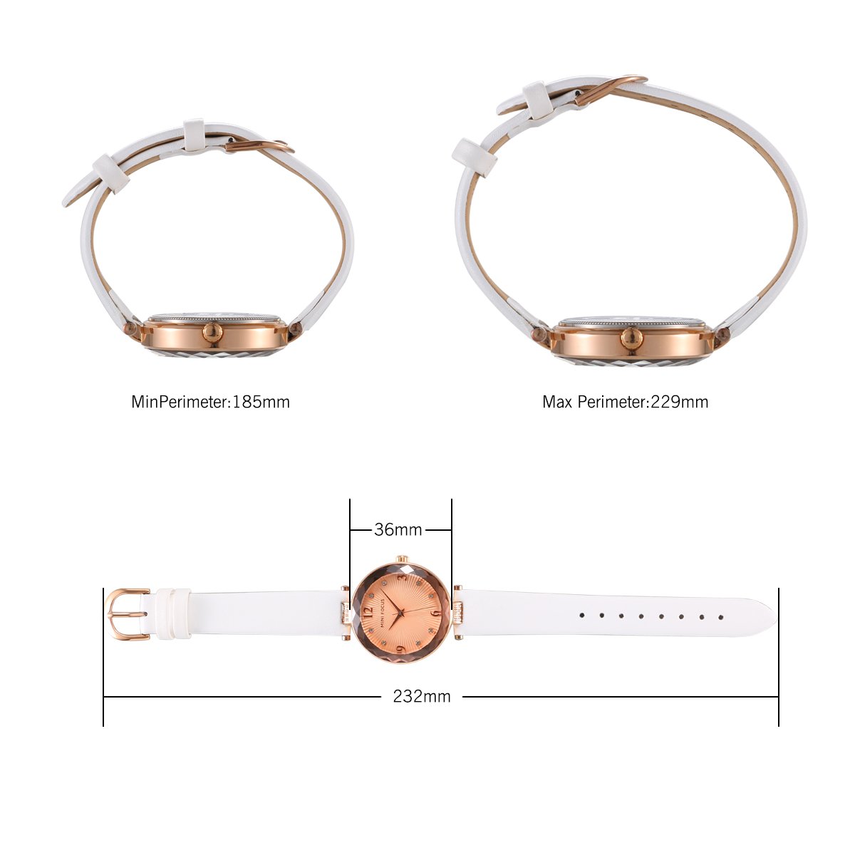 JewelryWe - Reloj de pulsera de cuarzo resistente al agua para mujer, ideal como regalo del día de la madre
