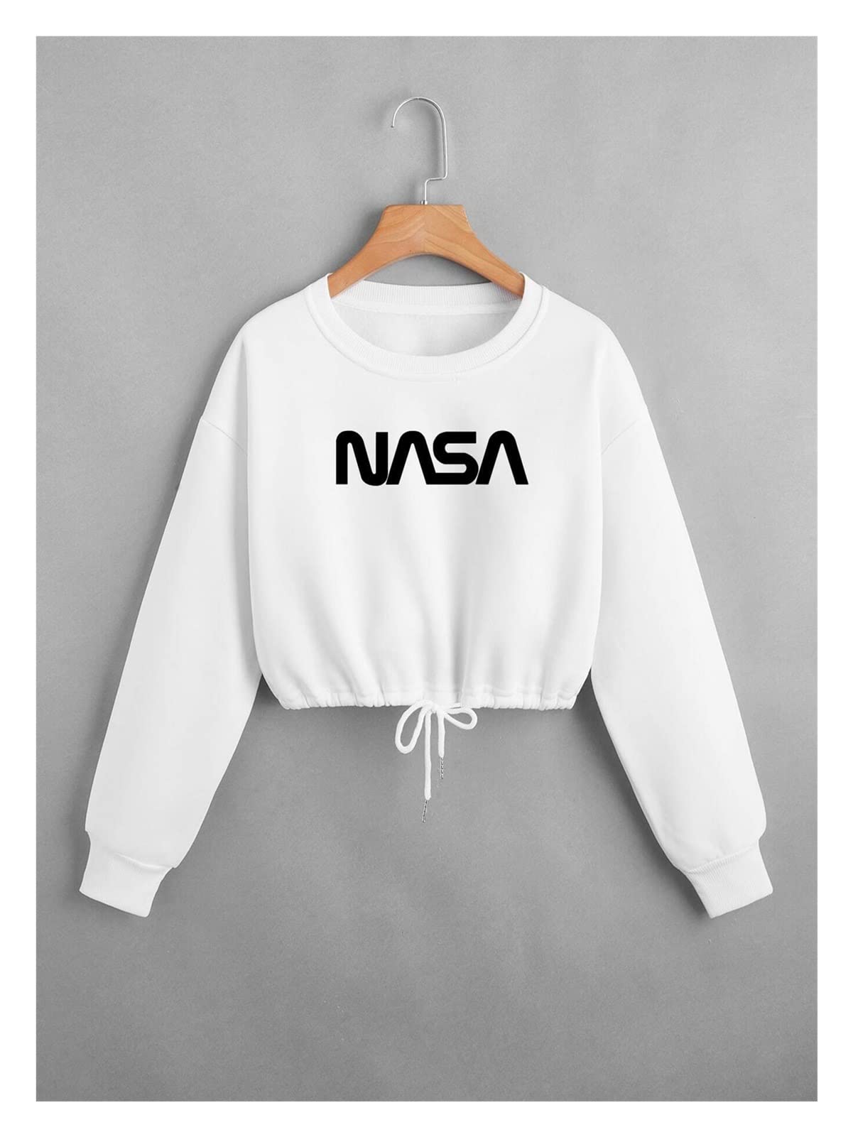 Sweat-shirt graphique premium blanc pull-rotule manches longues taille S
