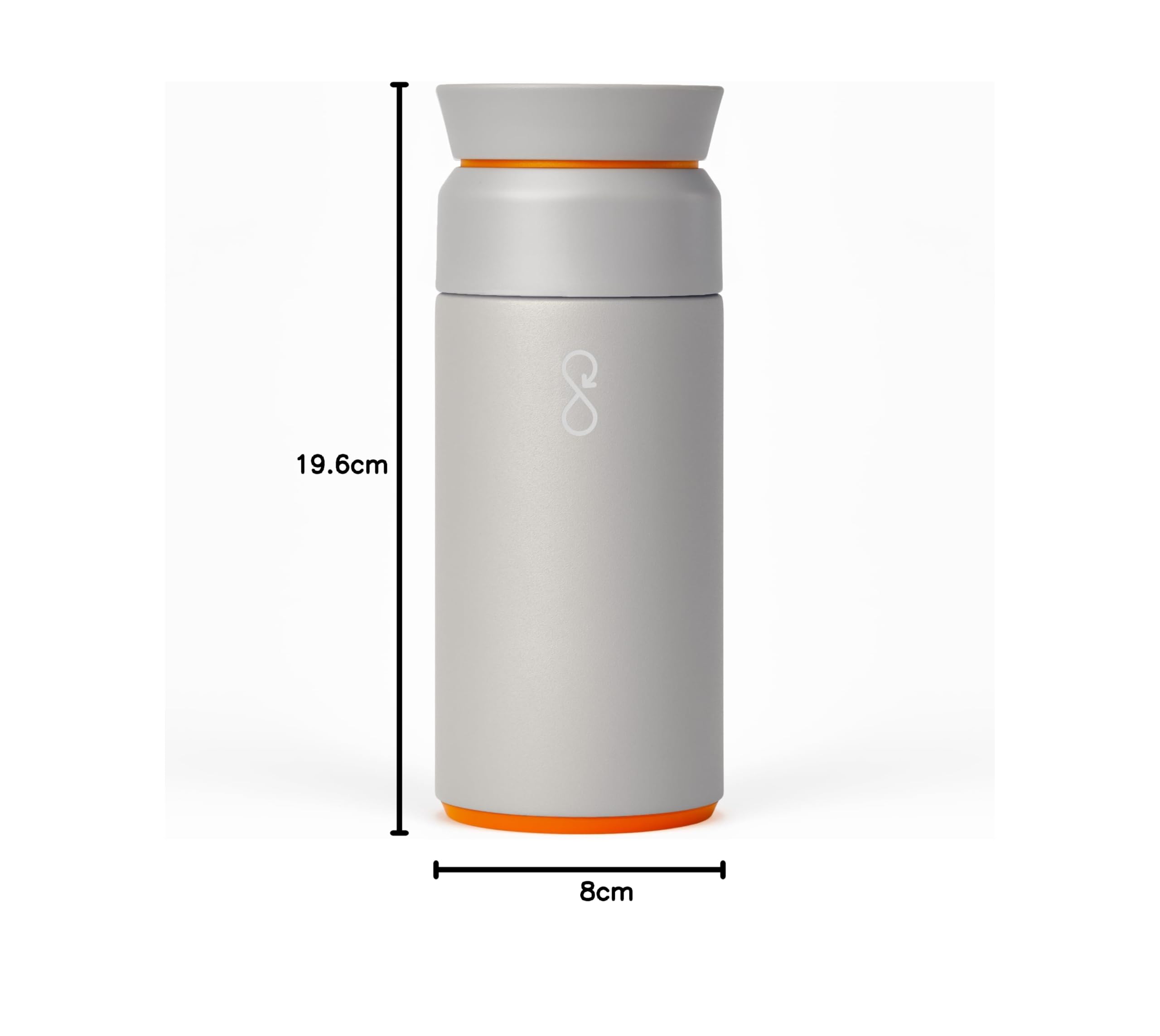 Ocean Bottle Termos do zaparzania, 350 ml, izolowana butelka podróżna na gorące i zimne napoje, stal nierdzewna z recyklingu, ekologiczny, prezent przyjazny dla środowiska, szary