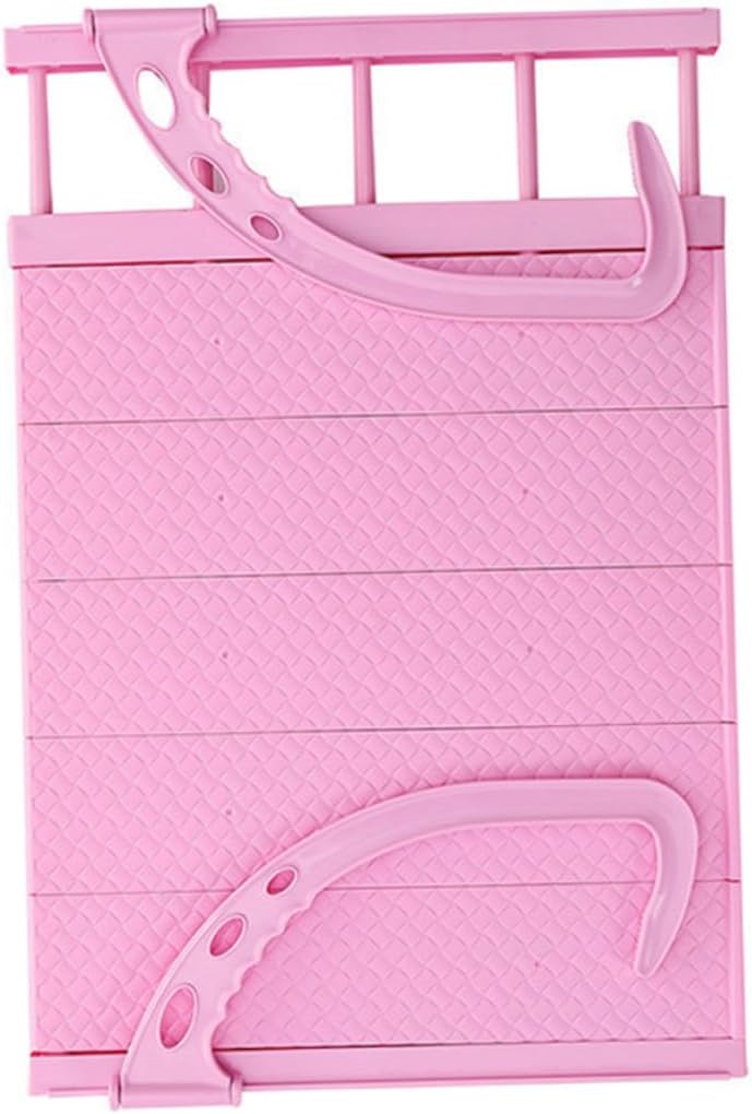 STOBAZA Foldable Clothes Drying Rack Hanger for Balcony and Window 38-55cm Adjustable Pink Laundry Drying Hanger with Shoe Holder for Home Use