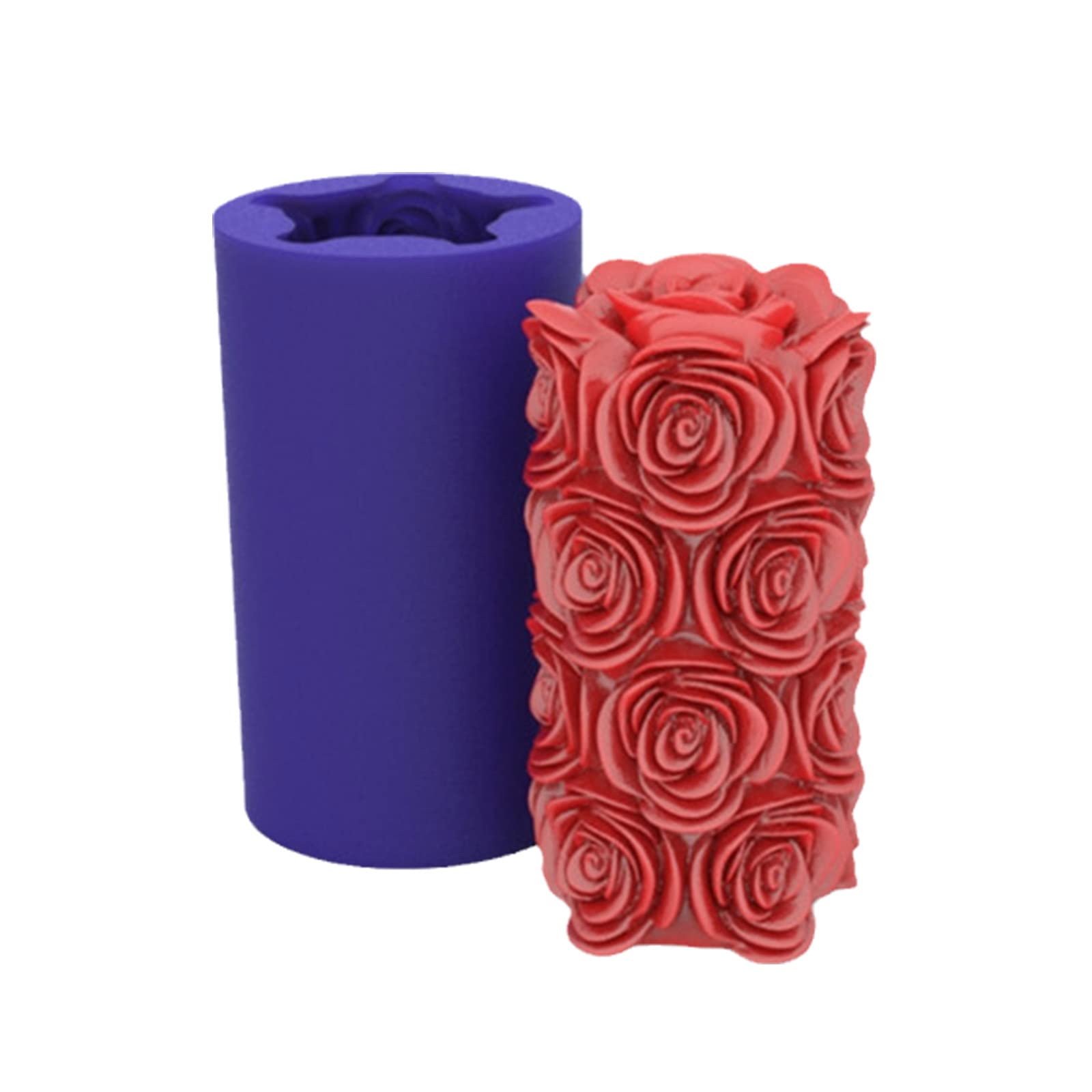 Rose cylindrique 3D silicone pour embellir une commode ou table de salon