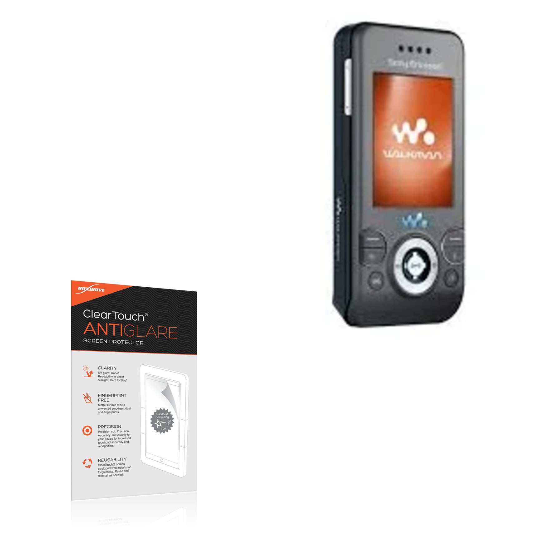 BoxWave Screen Protector Compatible with Sony Ericsson W580i - ClearTouch Anti-Glare (2-Pack), Anti-Fingerprint Matte Film Skin